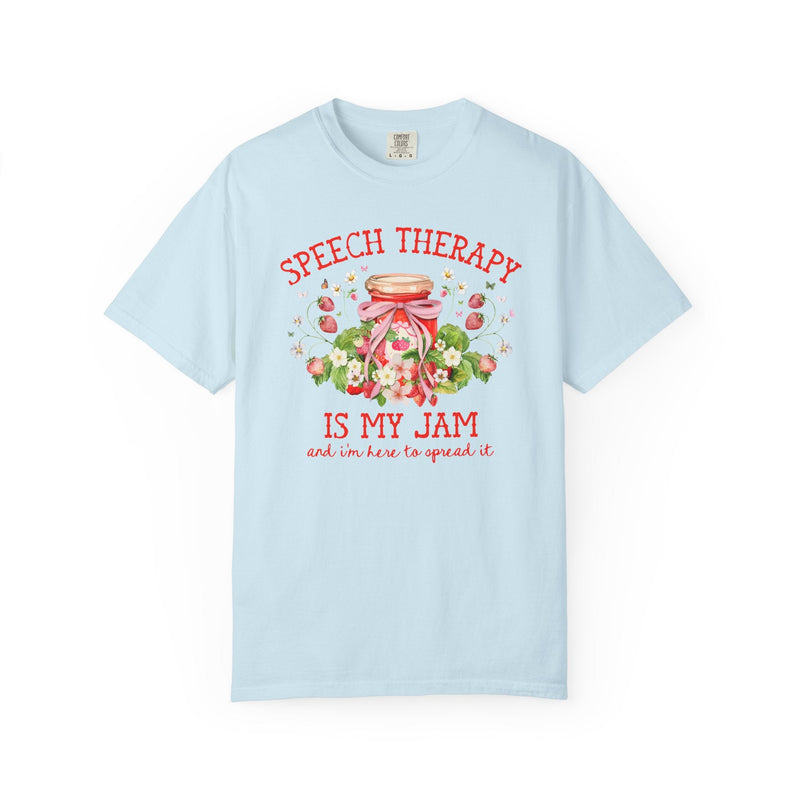 Speech Therapy is My Jam Tee Shirt Strawberries and Flowers: Cute Congratulations Gift for New Speech Language Pathologist, Graduation Gift - Opal and June