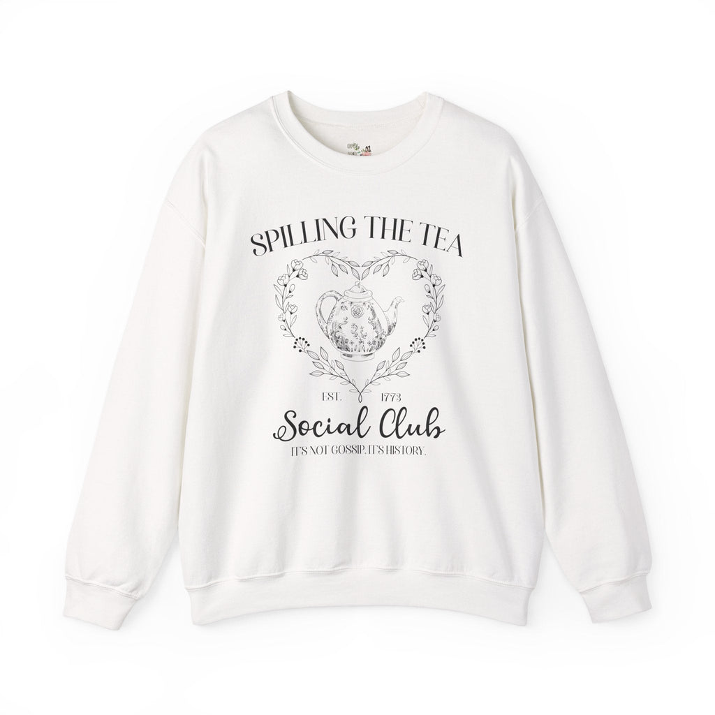 Spilling the Tea American History Sweatshirt, Funny Saying Women's History, Social Studies Teacher, History Major, Early US History Crewneck - Opal and June