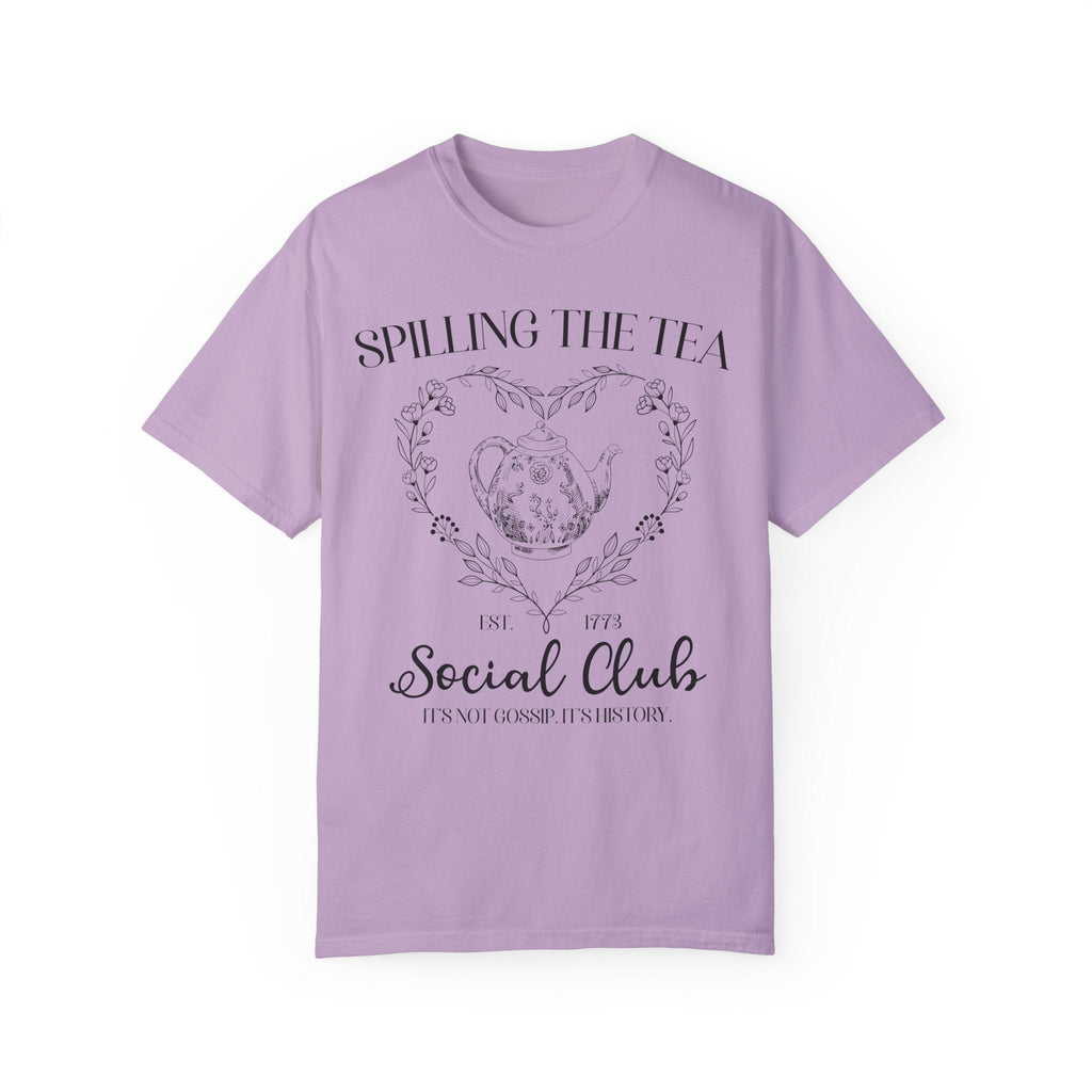 Spilling the Tea American History T-Shirt, Funny Saying Women's History Tee for Social Studies Teacher, History Major, Early US History Tee - Opal and June