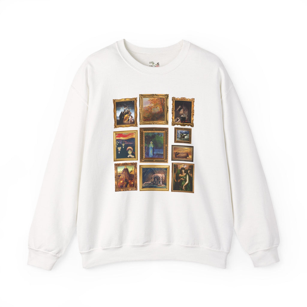 Spooky Art History Painting Sweatshirt for Halloween, 19th Century Famous Paintings, Edvard Munch, Pre - Raphaelite Brotherhood Art Movement - Opal and June