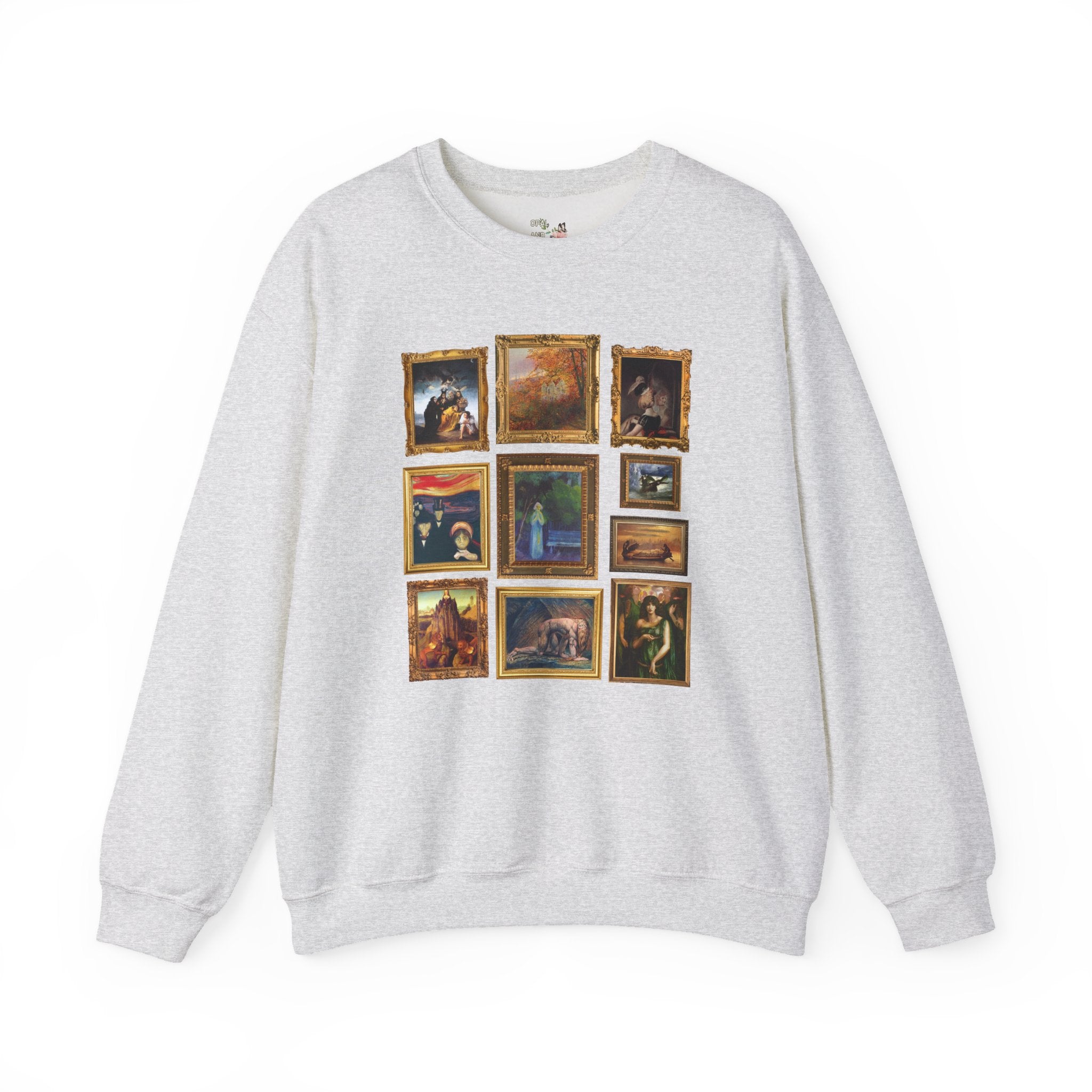 Spooky Art History Painting Sweatshirt for Halloween, 19th Century Famous Paintings, Edvard Munch, Pre - Raphaelite Brotherhood Art Movement - Opal and June