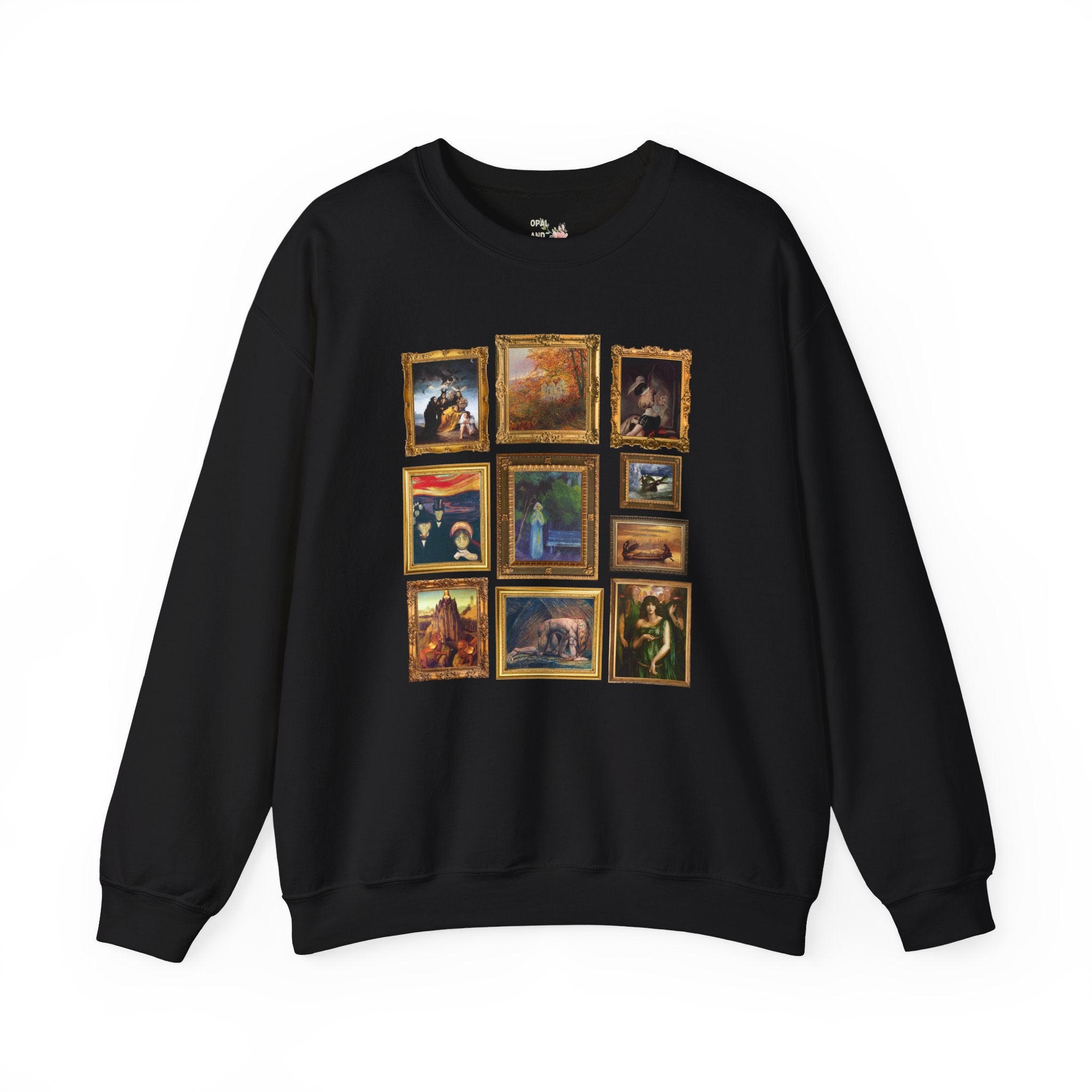 Spooky Art History Painting Sweatshirt for Halloween, 19th Century Famous Paintings, Edvard Munch, Pre - Raphaelite Brotherhood Art Movement - Opal and June