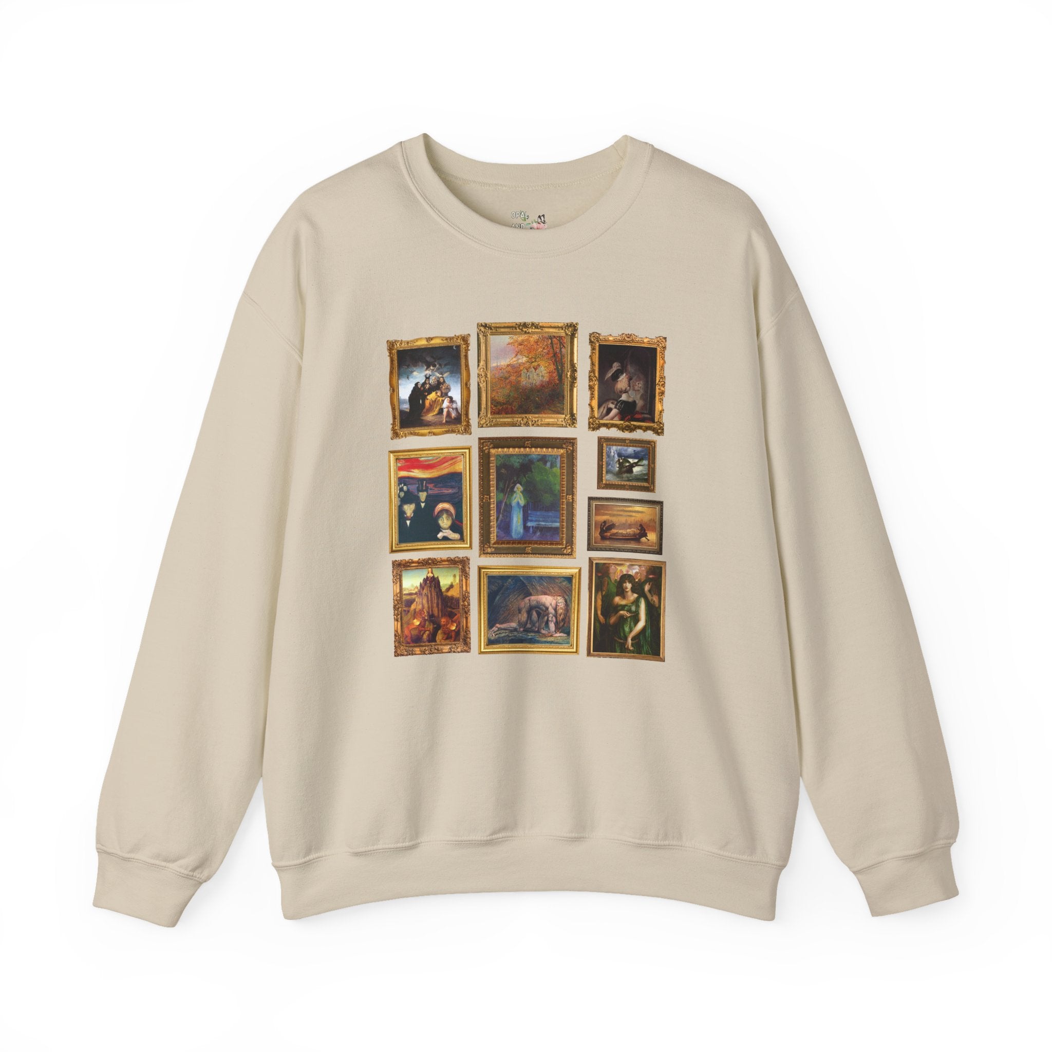 Spooky Art History Painting Sweatshirt for Halloween, 19th Century Famous Paintings, Edvard Munch, Pre - Raphaelite Brotherhood Art Movement - Opal and June
