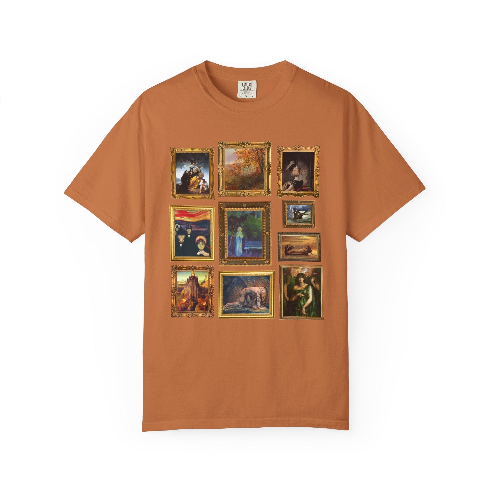 Spooky Art History Painting Tee Shirt for Halloween, 19th Century Famous Paintings, Edvard Munch, Pre - Raphaelite Brotherhood Art Movement - Opal and June