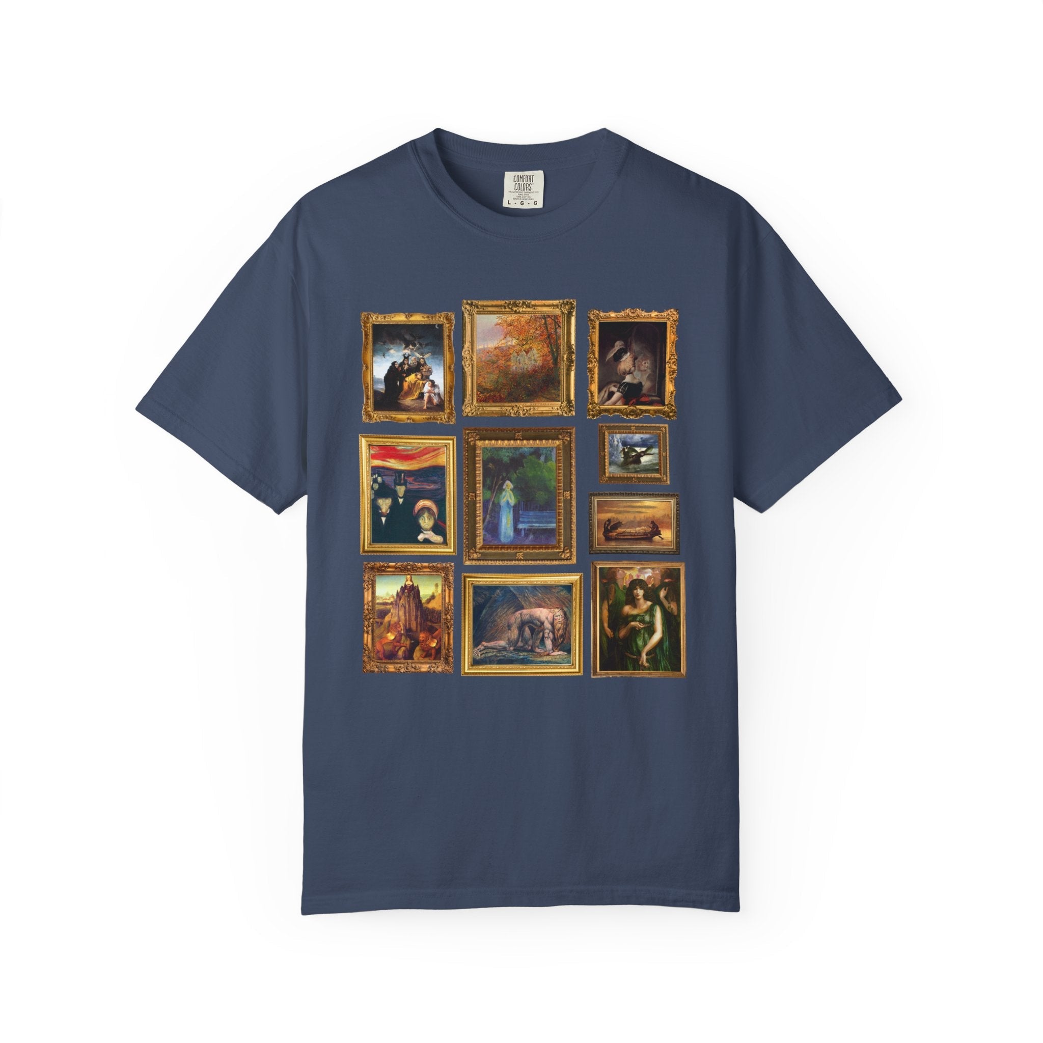 Spooky Art History Painting Tee Shirt for Halloween, 19th Century Famous Paintings, Edvard Munch, Pre - Raphaelite Brotherhood Art Movement - Opal and June