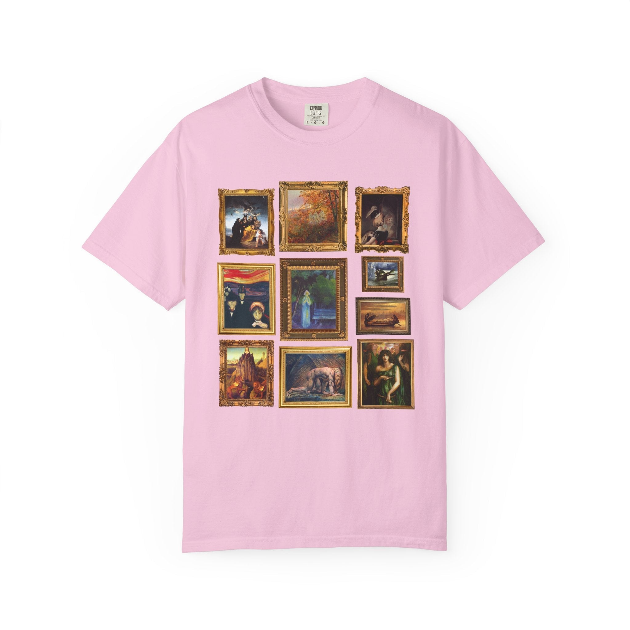 Spooky Art History Painting Tee Shirt for Halloween, 19th Century Famous Paintings, Edvard Munch, Pre - Raphaelite Brotherhood Art Movement - Opal and June