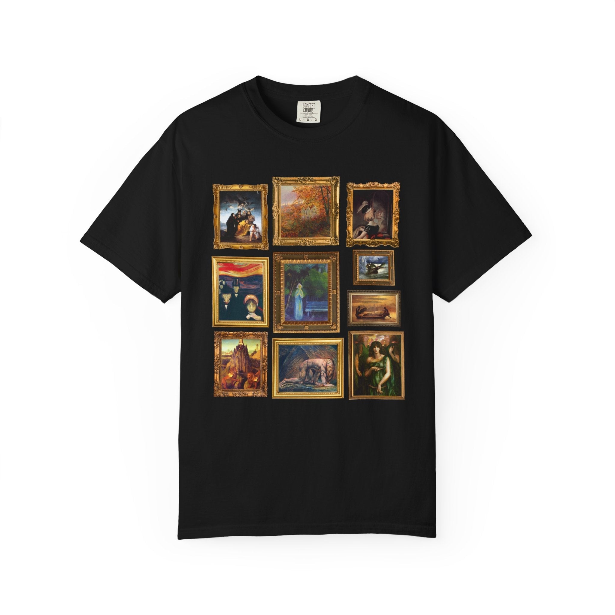 Spooky Art History Painting Tee Shirt for Halloween, 19th Century Famous Paintings, Edvard Munch, Pre - Raphaelite Brotherhood Art Movement - Opal and June