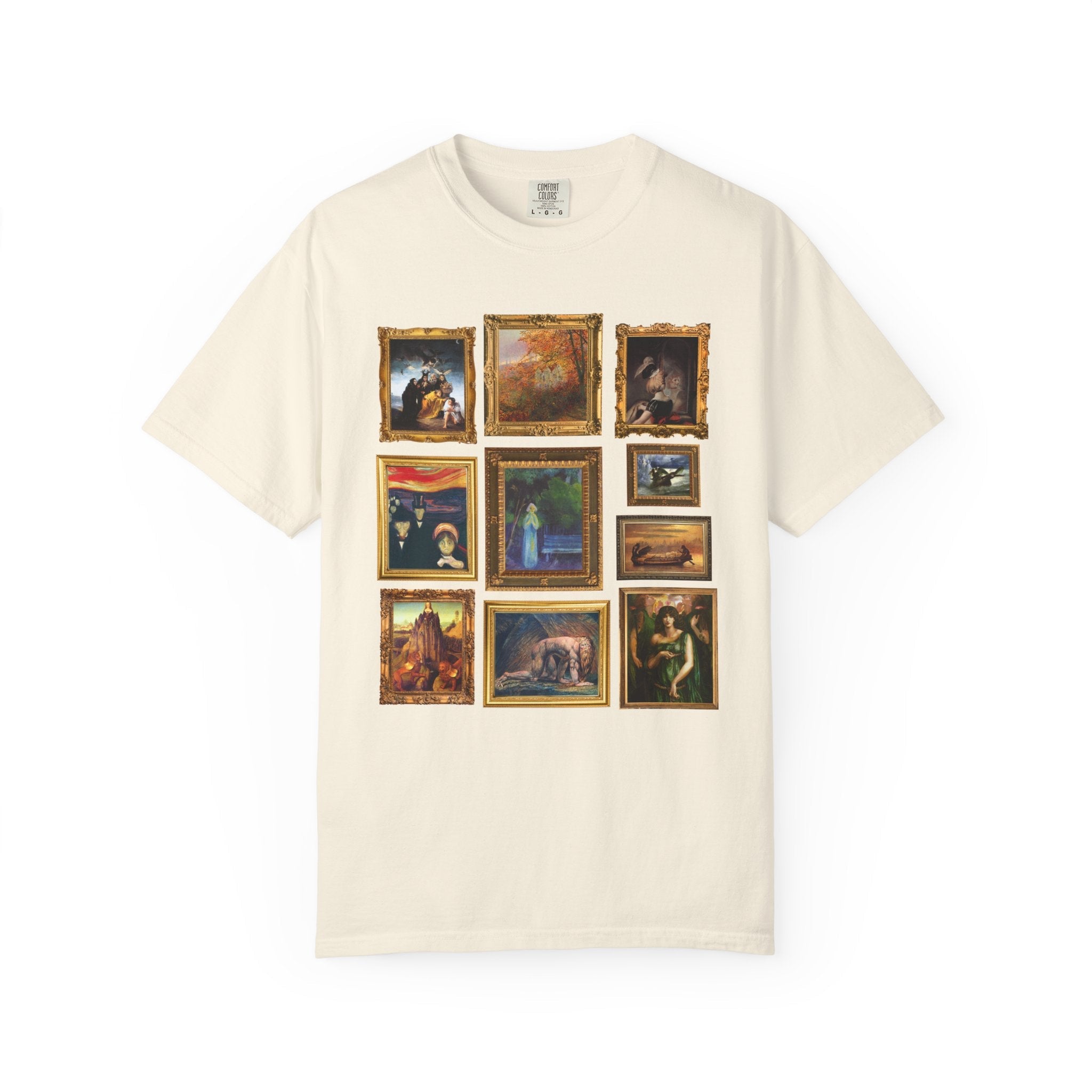 Spooky Art History Painting Tee Shirt for Halloween, 19th Century Famous Paintings, Edvard Munch, Pre - Raphaelite Brotherhood Art Movement - Opal and June