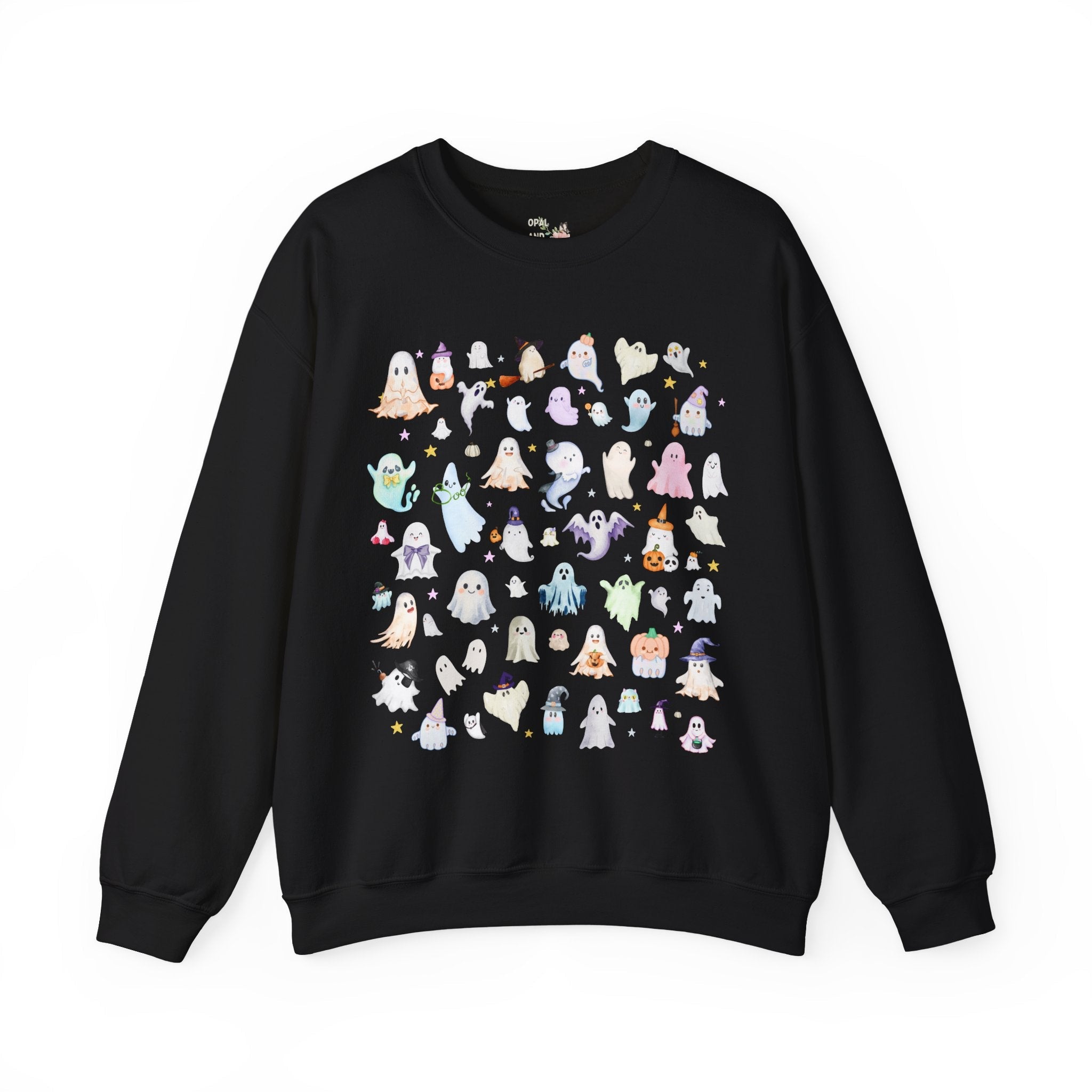 Spooky Season Ghost Lover Sweatshirt for Halloween or October, Kitschy Eclectic Summer Ween Camping Crewneck for Friend Who Loves Ghosts - Opal and June