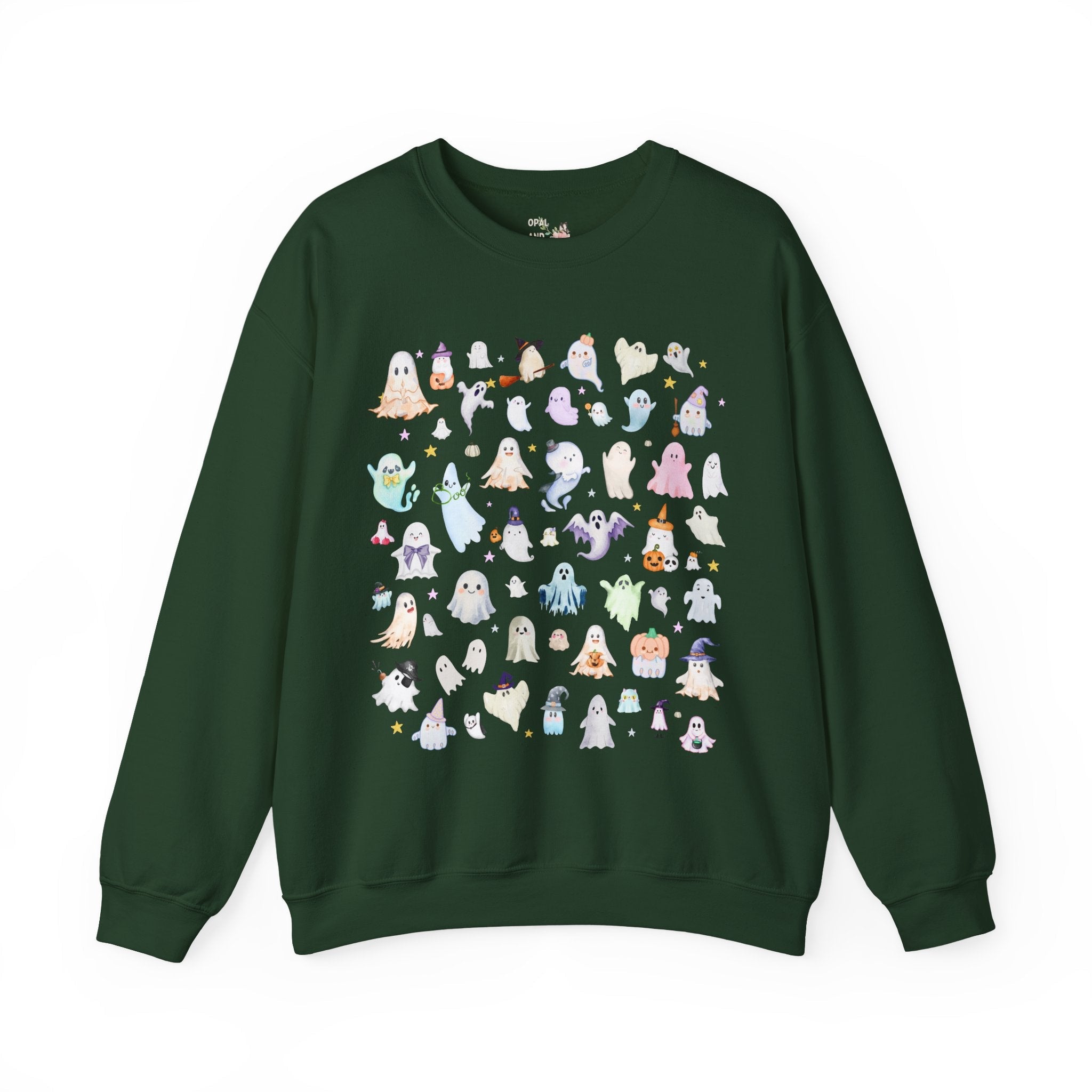 Spooky Season Ghost Lover Sweatshirt for Halloween or October, Kitschy Eclectic Summer Ween Camping Crewneck for Friend Who Loves Ghosts - Opal and June