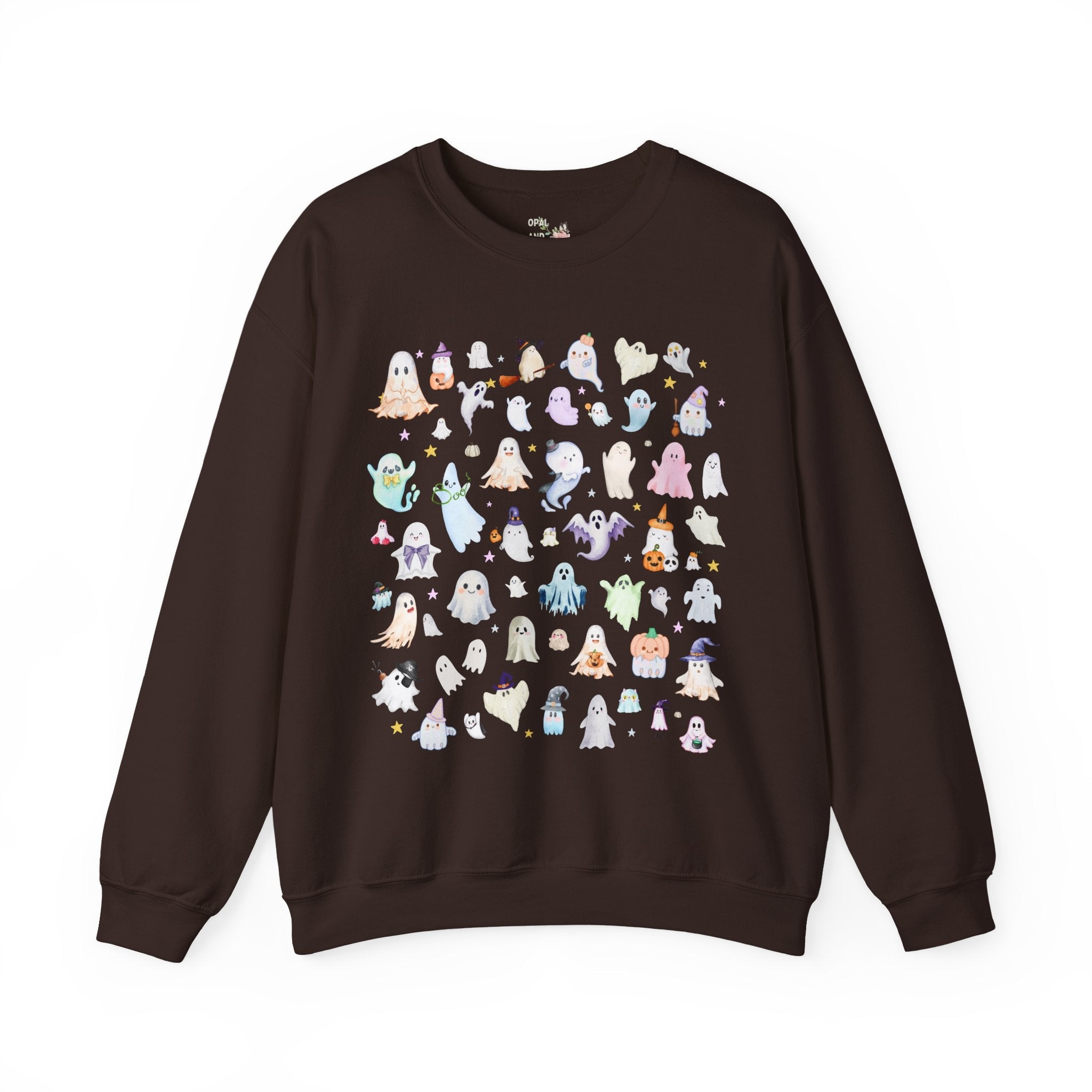 Spooky Season Ghost Lover Sweatshirt for Halloween or October, Kitschy Eclectic Summer Ween Camping Crewneck for Friend Who Loves Ghosts - Opal and June