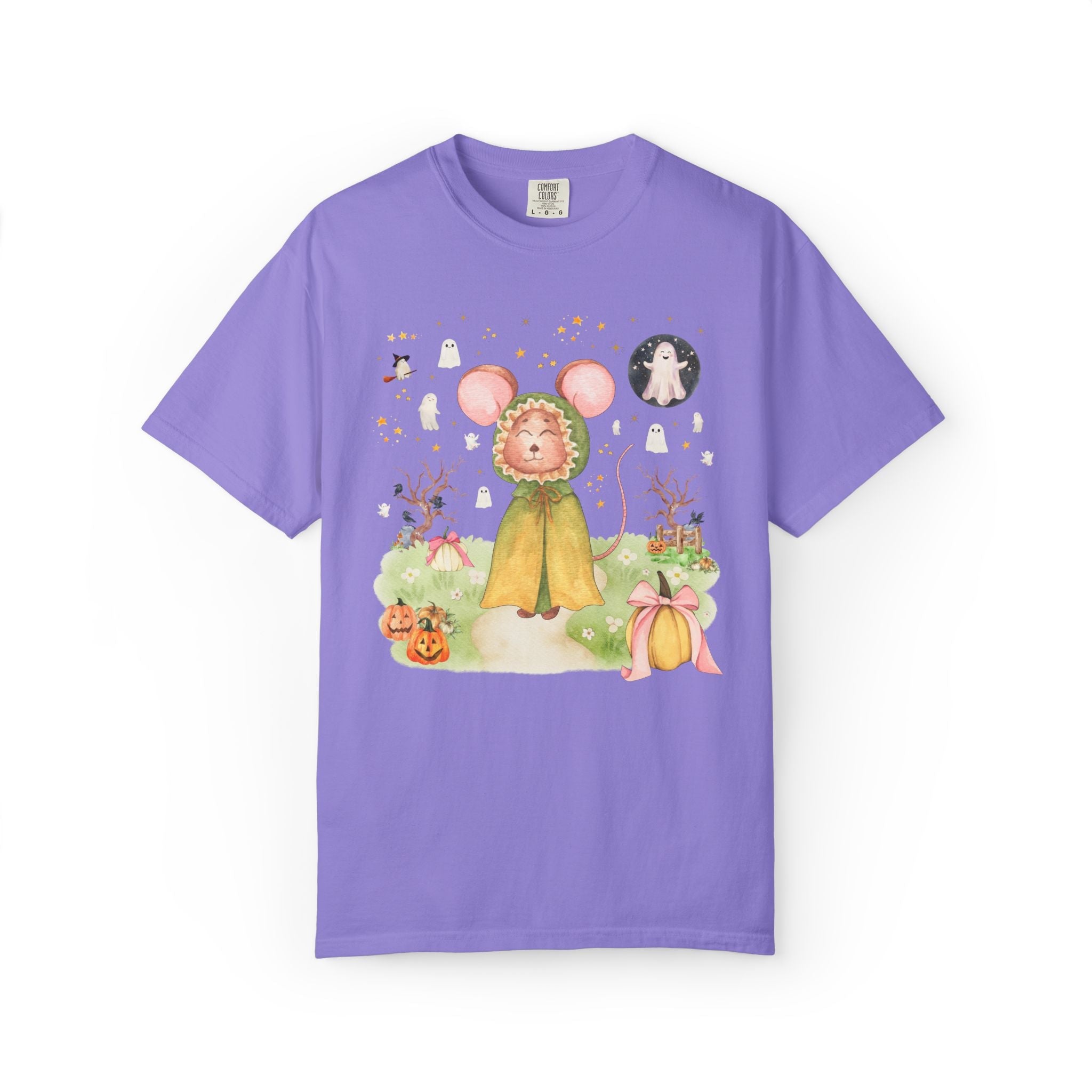 Spooky Season Mouse T-Shirt for Animal Lover, Silly Goblincore Halloween Tee Shirt for Teacher or Mom, 90s Aesthetic Goblincore Fall Tee - Opal and June