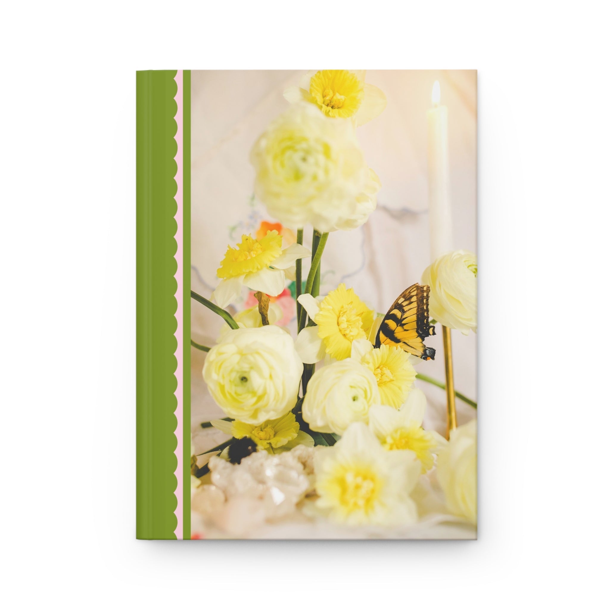 Spring Daffodil Notebook with Butterfly and Candle - Opal and June