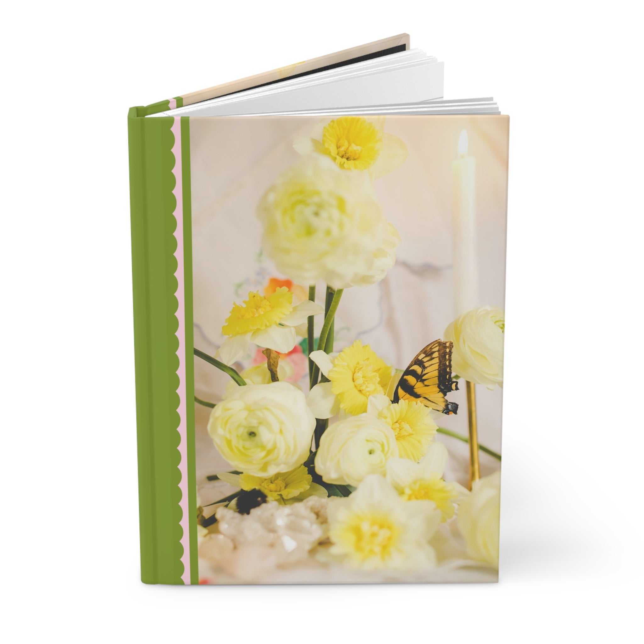 Spring Daffodil Notebook with Butterfly and Candle - Opal and June