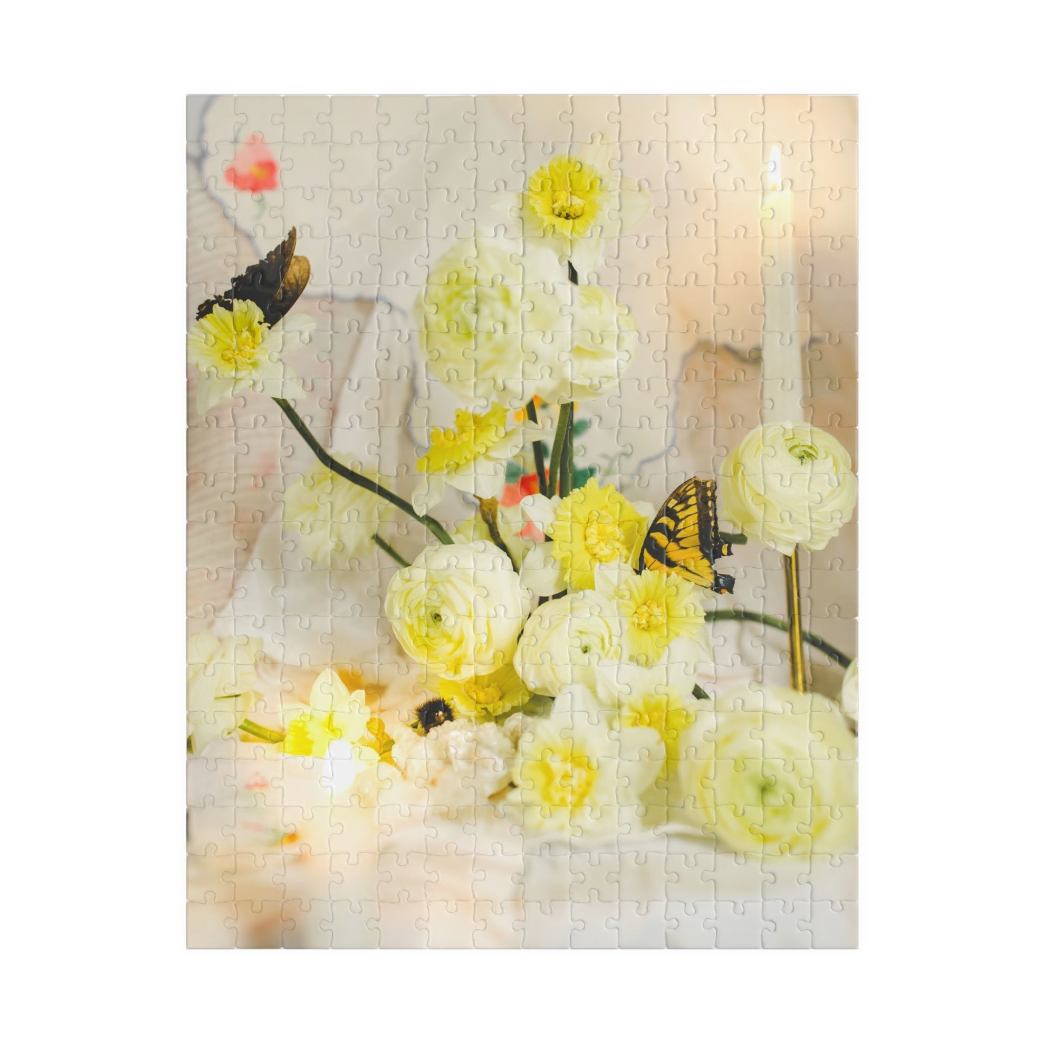 Spring Daffodil Puzzle with Butterfly and Candle - Opal and June