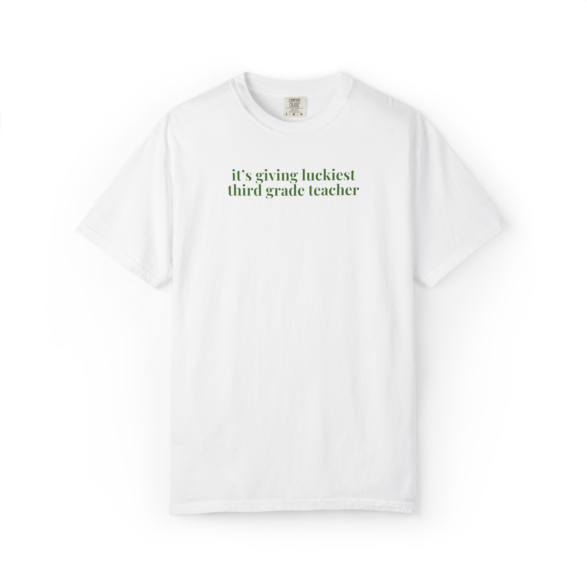 St. Patrick's Day Matching Teacher T-Shirt: Funny and Cute High School or Elementary School Teacher Tee for March, Silly Gen Z Aesthetic - Opal and June