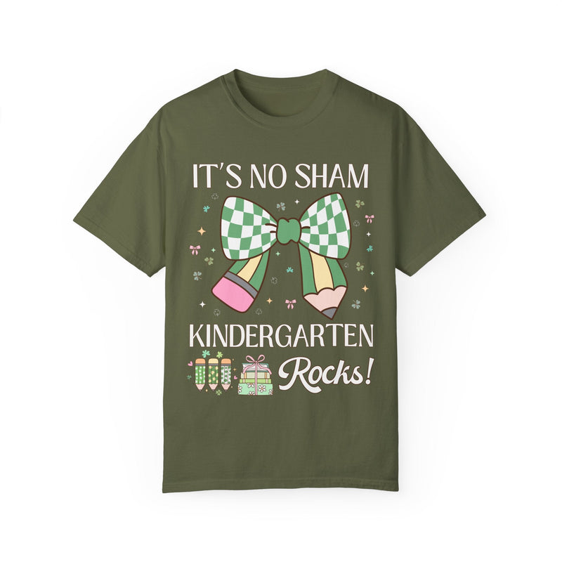 St Patricks Day Teacher Shirt: Kindergarten Rocks, Funny Saying Teaching Assistant T-Shirt for Kindergarten Assistant, Elementary Education - Opal and June