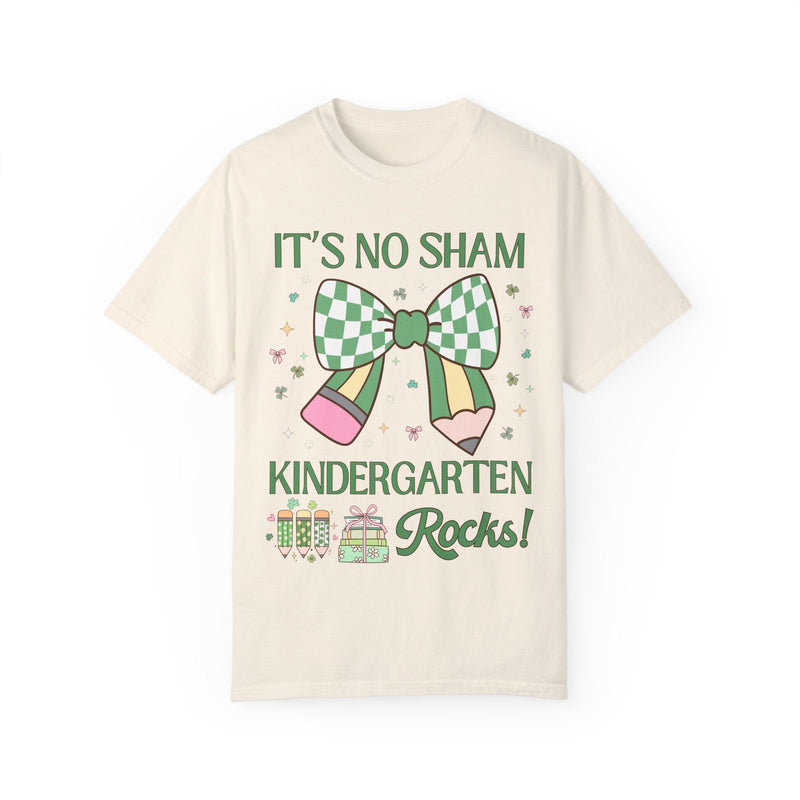 St Patricks Day Teacher Shirt: Kindergarten Rocks, Funny Saying Teaching Assistant T-Shirt for Kindergarten Assistant, Elementary Education - Opal and June