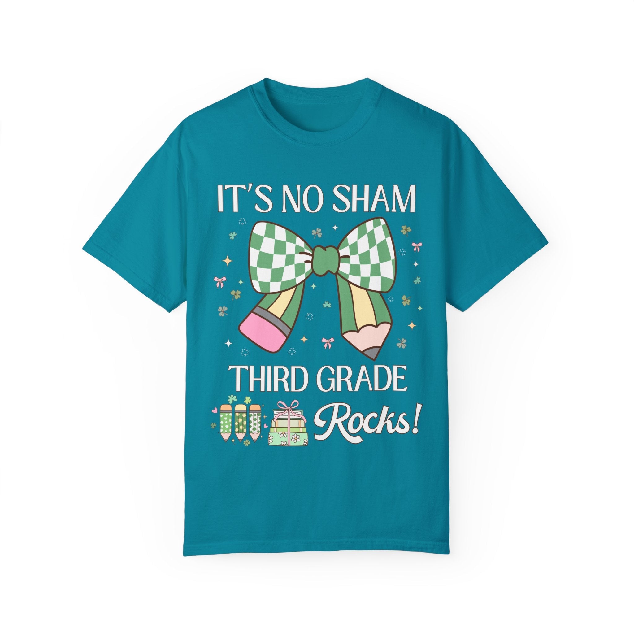 St Patricks Day Teacher Shirt: Third Grade Rocks, Funny Saying Teaching Assistant T-Shirt for Teaching Assistant, Elementary Education Major - Opal and June