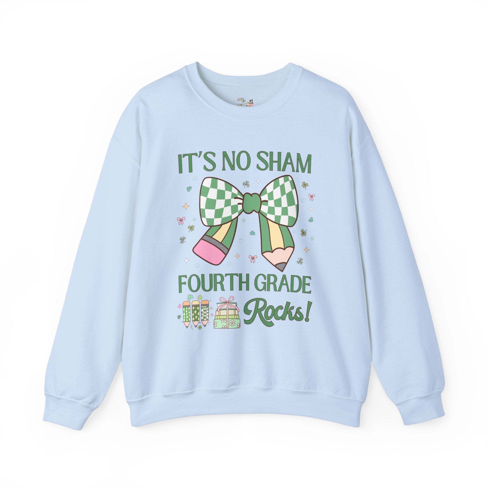 St Patricks Day Teacher Sweatshirt: Fourth Grade Rocks, Funny Saying Teaching Assistant Gift, Teaching Assistant, Elementary Education Major - Opal and June