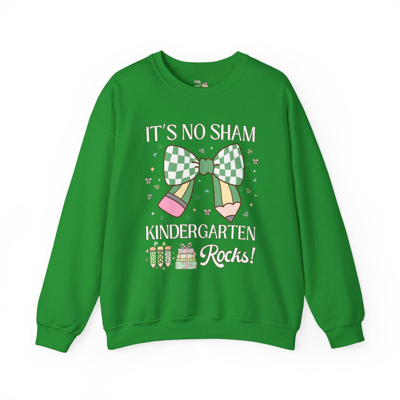 St Patricks Day Teacher Sweatshirt: Kindergarten Rocks, Funny Saying Teaching Assistant Shirt, Kindergarten Assistant, Elementary Education - Opal and June