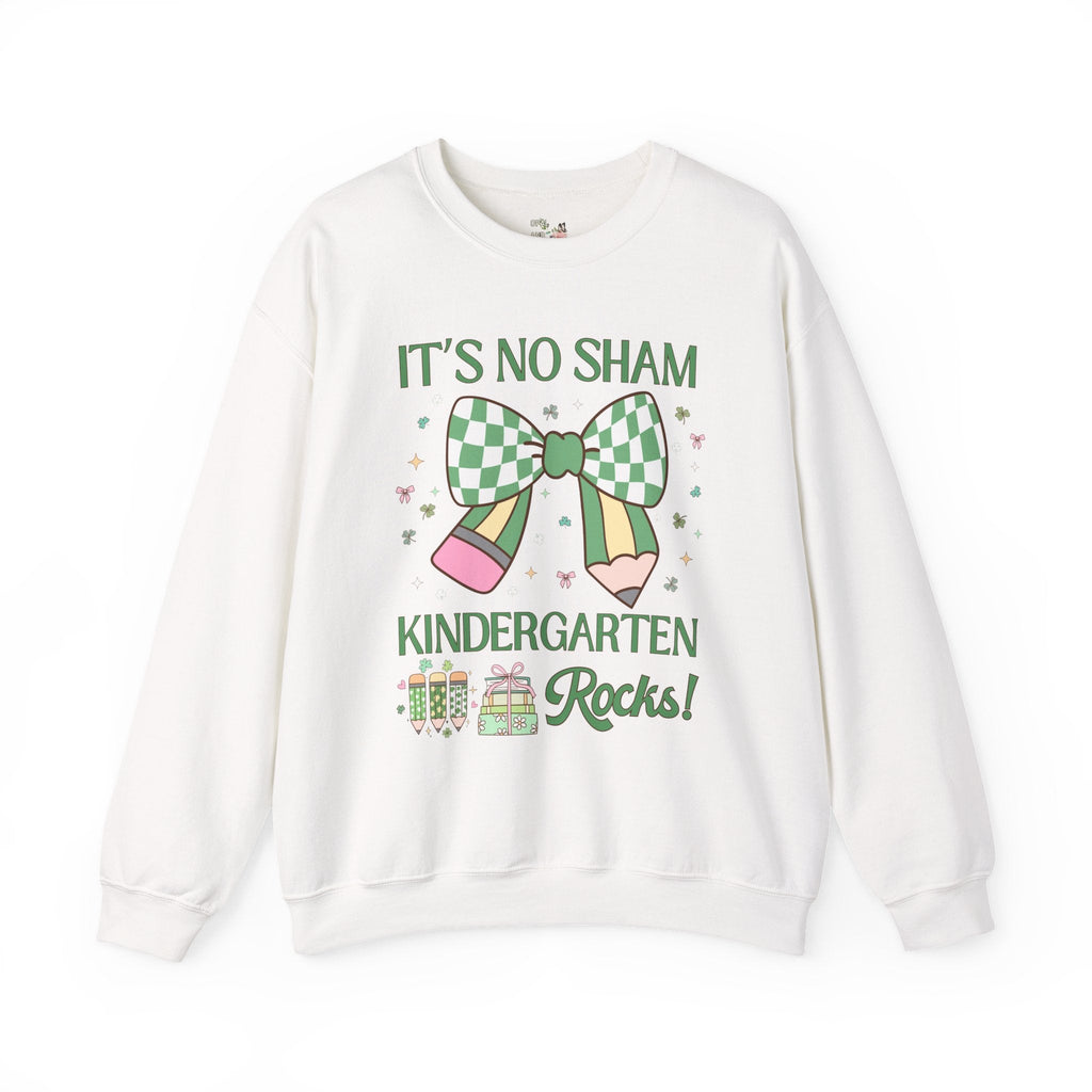 St Patricks Day Teacher Sweatshirt: Kindergarten Rocks, Funny Saying Teaching Assistant Shirt, Kindergarten Assistant, Elementary Education - Opal and June