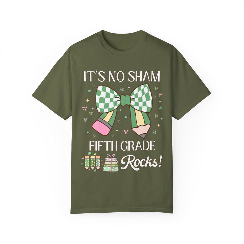 St Patricks Day Teacher Tee Shirt: Fifth Grade Rocks, Funny Saying Teaching Assistant T for Student Teacher, Elementary Education Major Gift - Opal and June