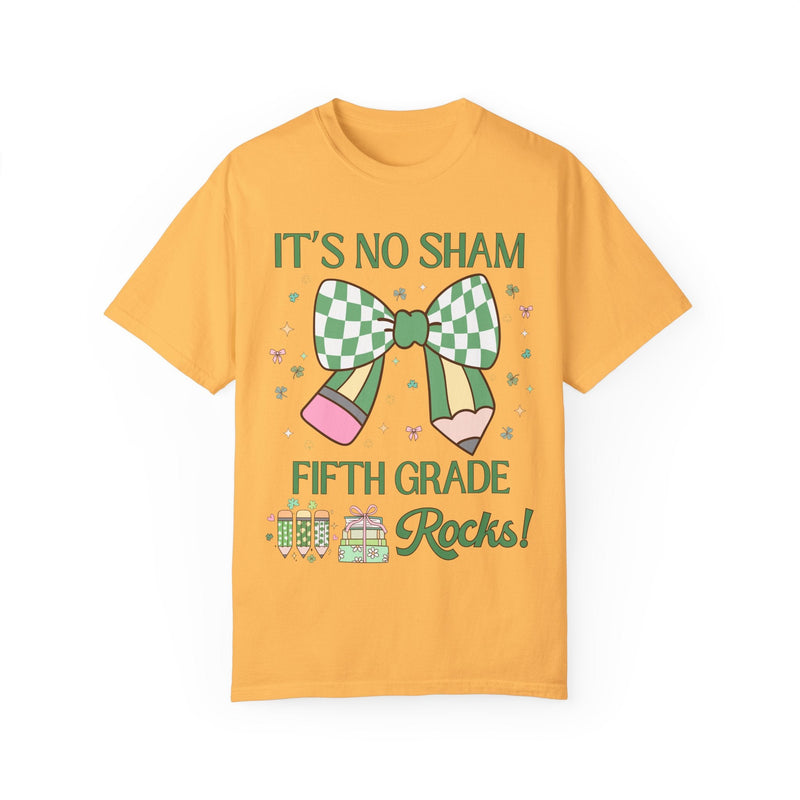 St Patricks Day Teacher Tee Shirt: Fifth Grade Rocks, Funny Saying Teaching Assistant T for Student Teacher, Elementary Education Major Gift - Opal and June