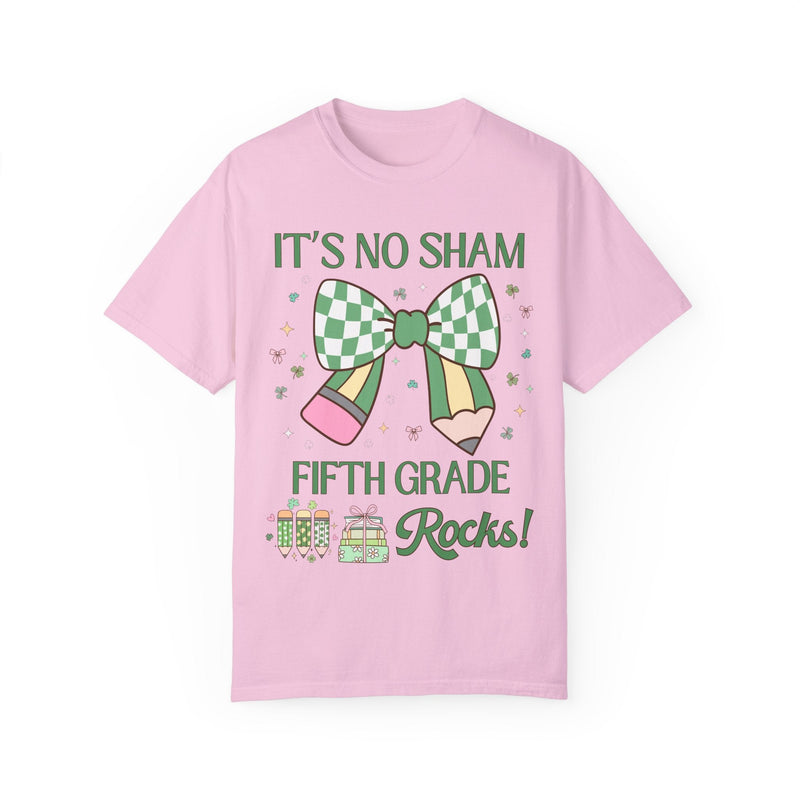 St Patricks Day Teacher Tee Shirt: Fifth Grade Rocks, Funny Saying Teaching Assistant T for Student Teacher, Elementary Education Major Gift - Opal and June