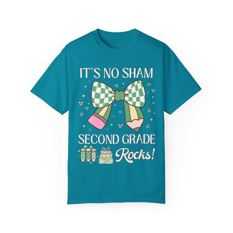 St Patricks Day Teacher Tee Shirt: Second Grade Rocks, Funny Saying Teaching Assistant T-Shirt for Student Teacher, Elementary Education - Opal and June