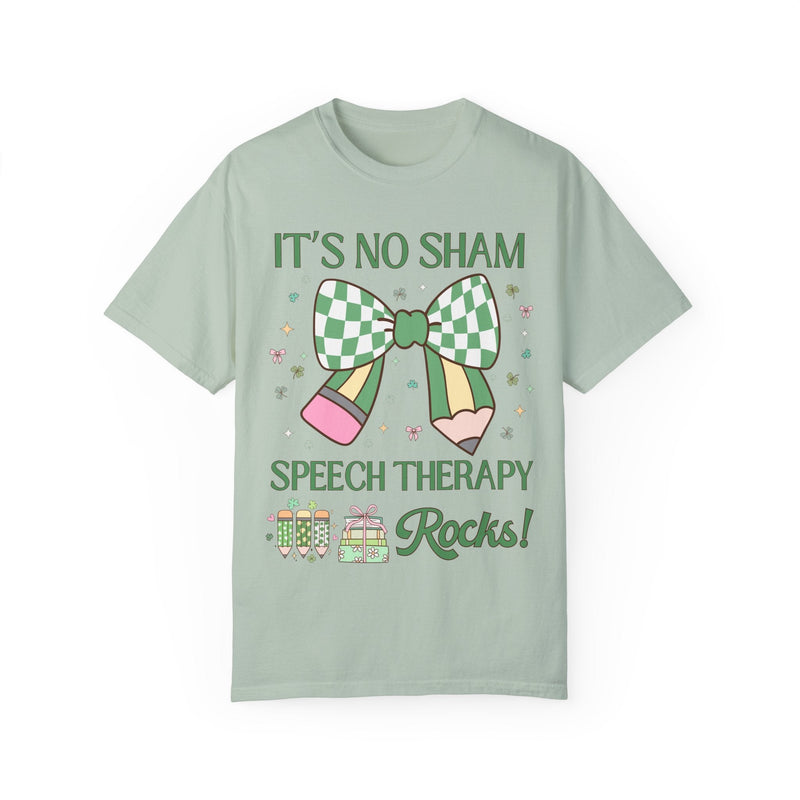 St Patricks Day Teacher Tee Shirt: Speech Therapy Rocks, Funny Saying Teaching Assistant T for Student Teacher, Elementary Education Major - Opal and June