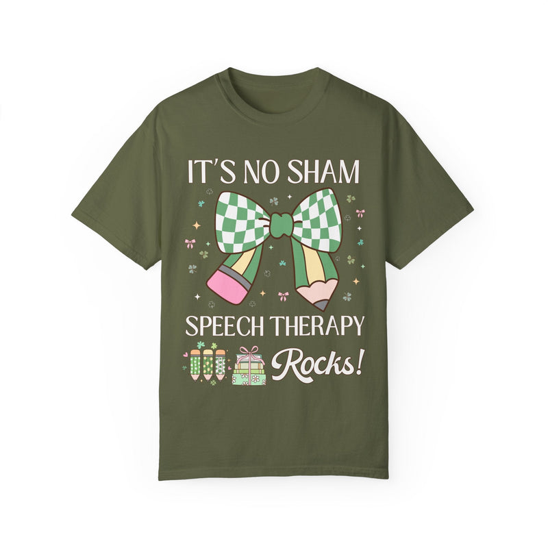 St Patricks Day Teacher Tee Shirt: Speech Therapy Rocks, Funny Saying Teaching Assistant T for Student Teacher, Elementary Education Major - Opal and June