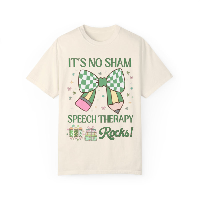 St Patricks Day Teacher Tee Shirt: Speech Therapy Rocks, Funny Saying Teaching Assistant T for Student Teacher, Elementary Education Major - Opal and June