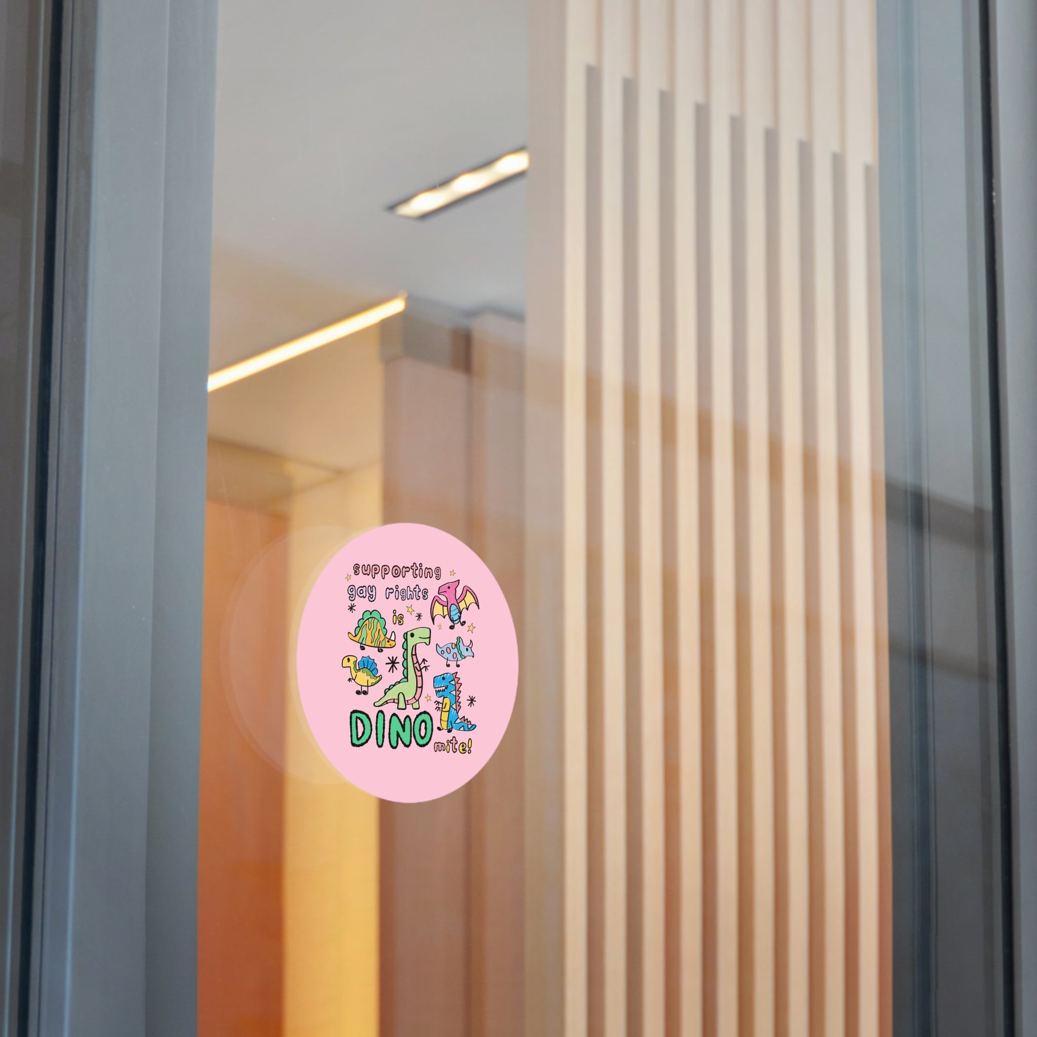 Support Gay Rights Sticker for Dinosaur Lover: Funny Doodle Aesthetic Dinosaur Sticker, Equal Rights, Cute Gay Pride Pro LGBTQ Sticker - Opal and June