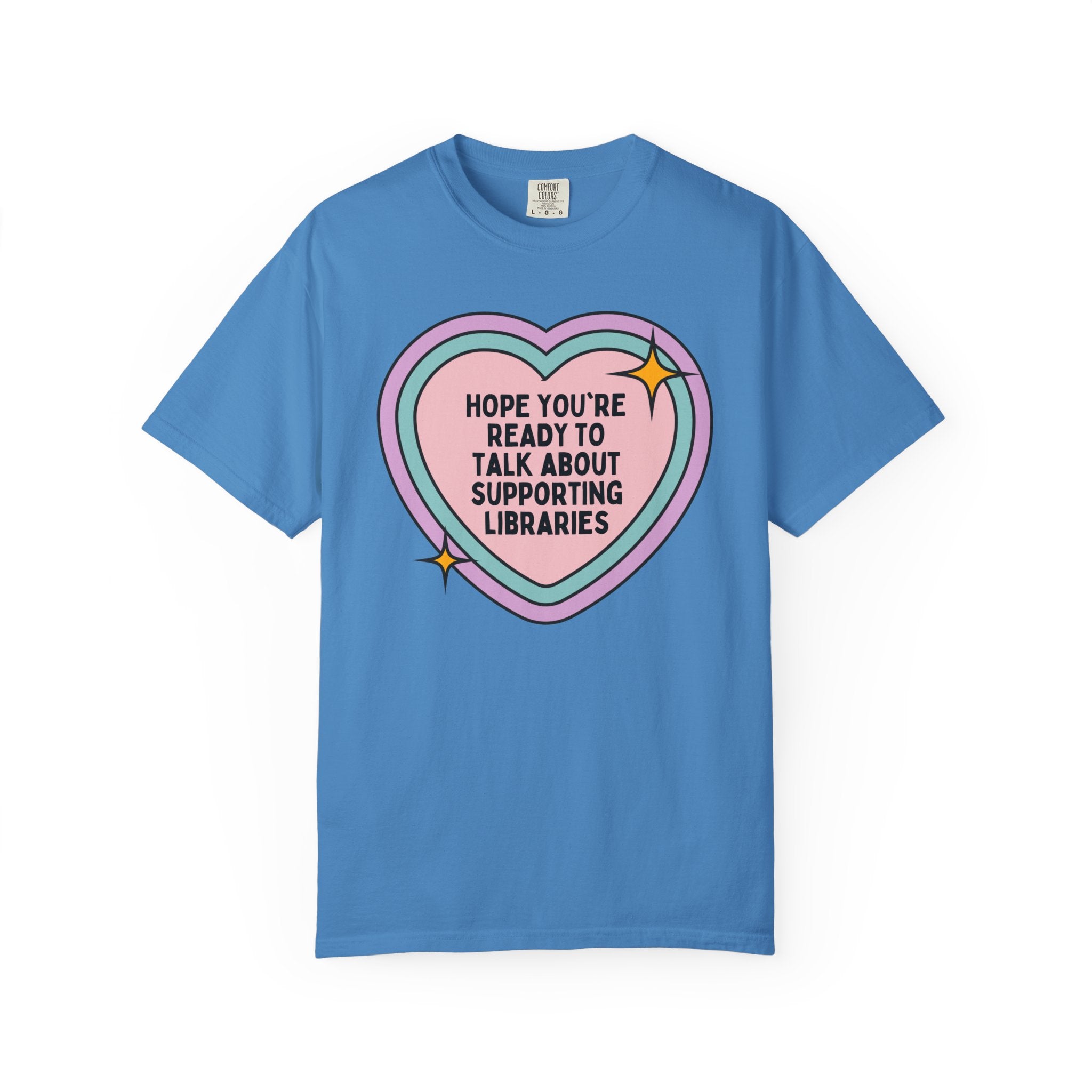 Support Public Libraries Tee Shirt for Book Lover, Cute Bookish Tee with Heart for Romance Reader, Classic Literature Bookworm or Librarian - Opal and June