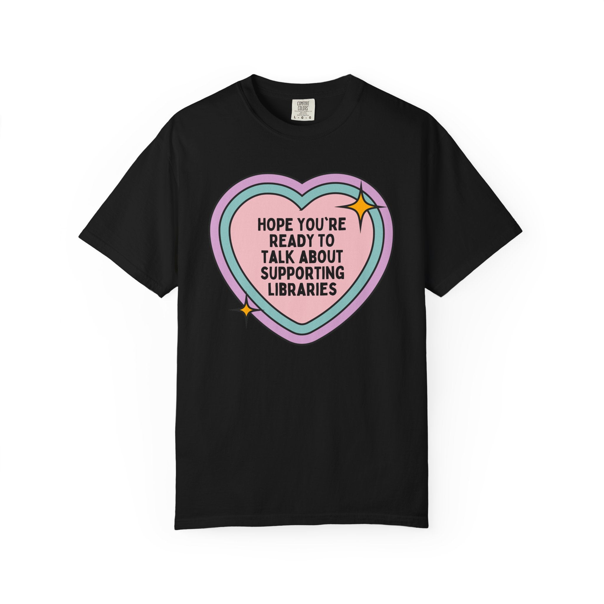 Support Public Libraries Tee Shirt for Book Lover, Cute Bookish Tee with Heart for Romance Reader, Classic Literature Bookworm or Librarian - Opal and June