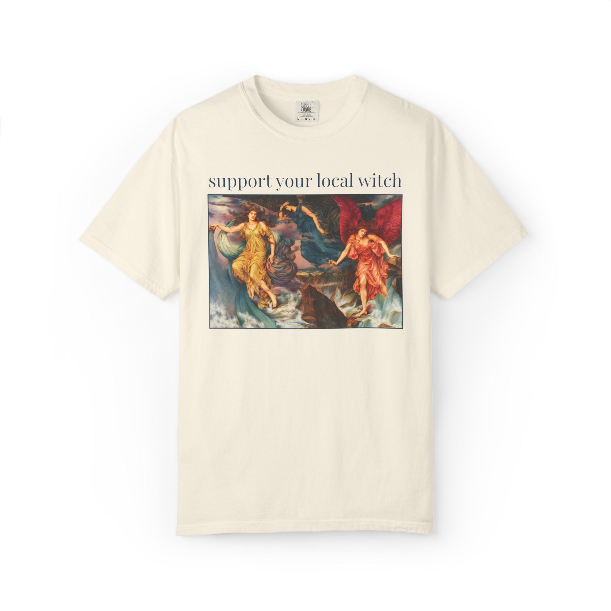 Support Your Local Witch Art History Tee Shirt: The Storm Spirits by Evelyn De Morgan Famous Painting, Colorful Art History Halloween Tee - Opal and June