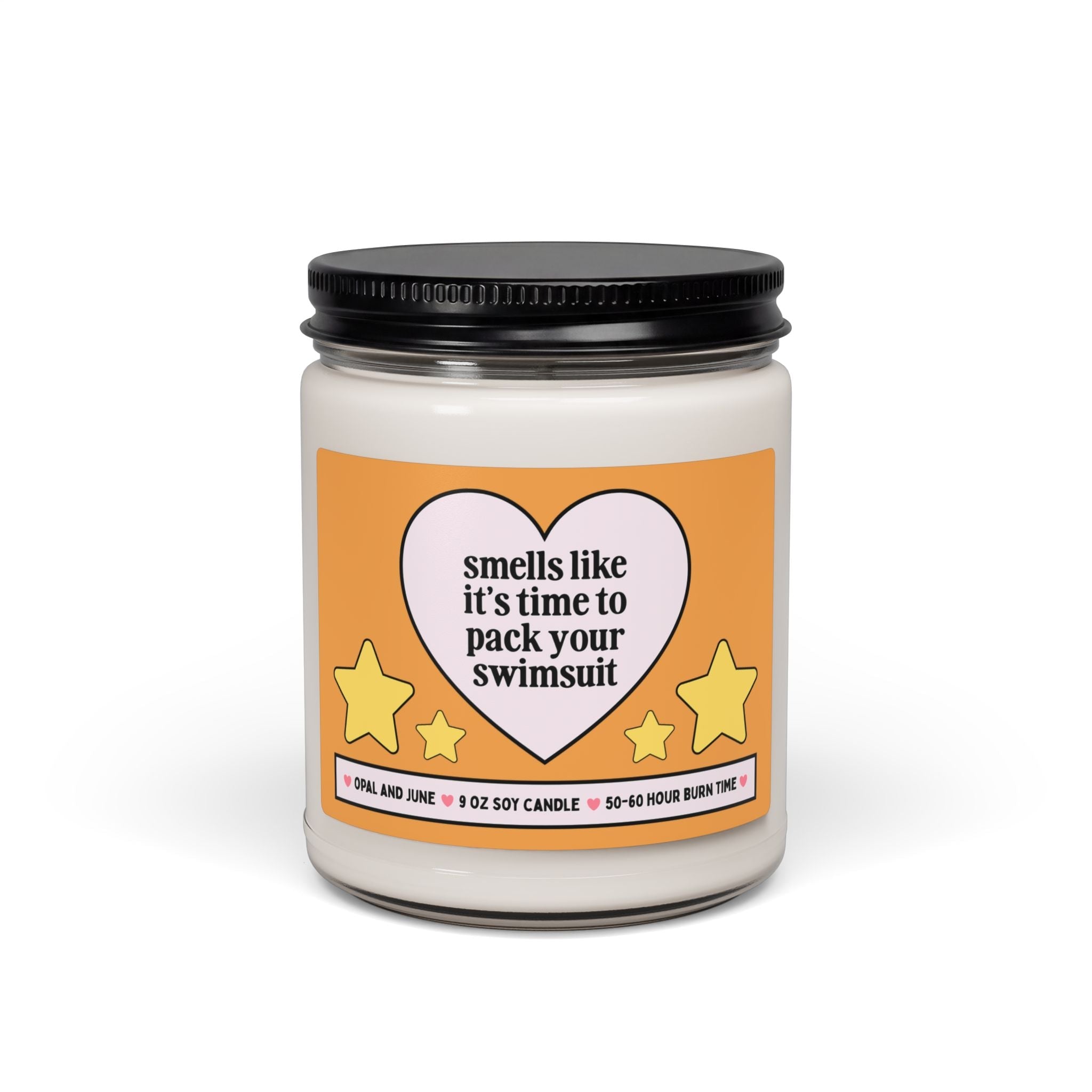 Surprise Trip Gift for Trip to the Beach: 9 Oz Soy Candle for Wife | Smells Like It's Time to Pack Your Swimsuit Candle for Girlfriend - Opal and June