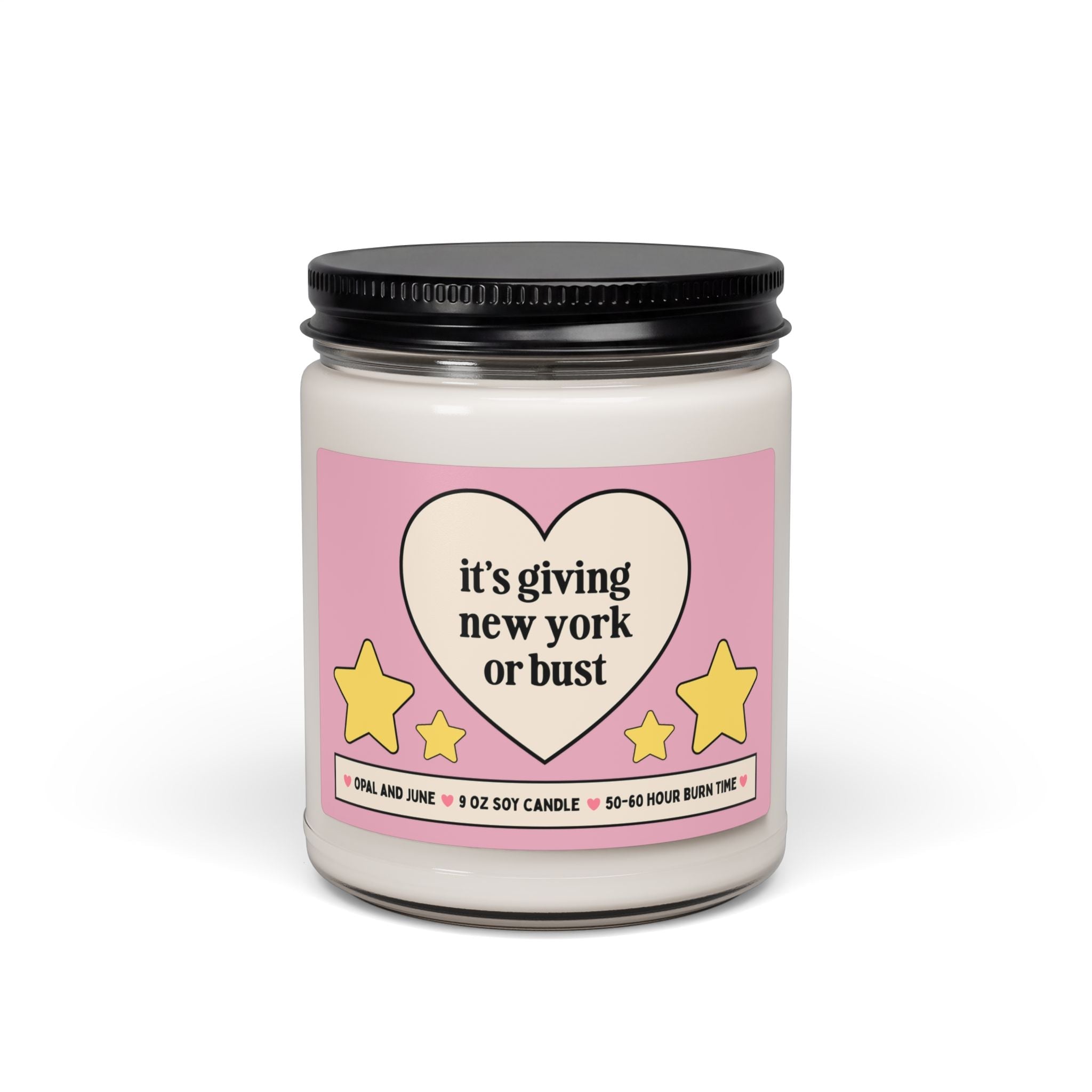 Surprise Trip to New York Gift for Friend or Girlfriend, Funny Surprise Vacation Candle for Anniversary or Birthday, 9 Oz Soy Candle - Opal and June