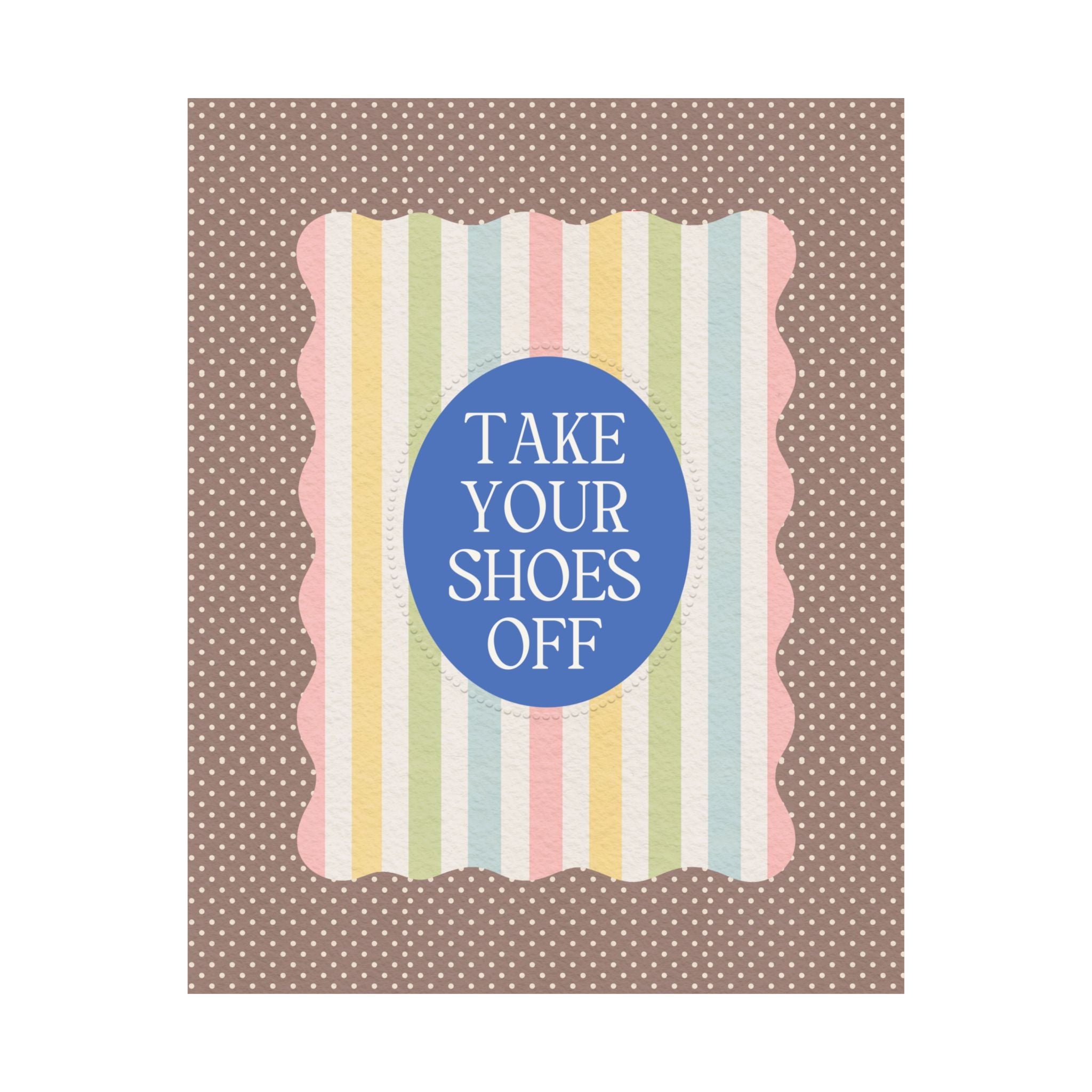 Take Your Shoes Off Poster Print for Living Room, Cute First Apartment Wall Print, Decor for Dorm, Cute Moving Gift - Opal and June