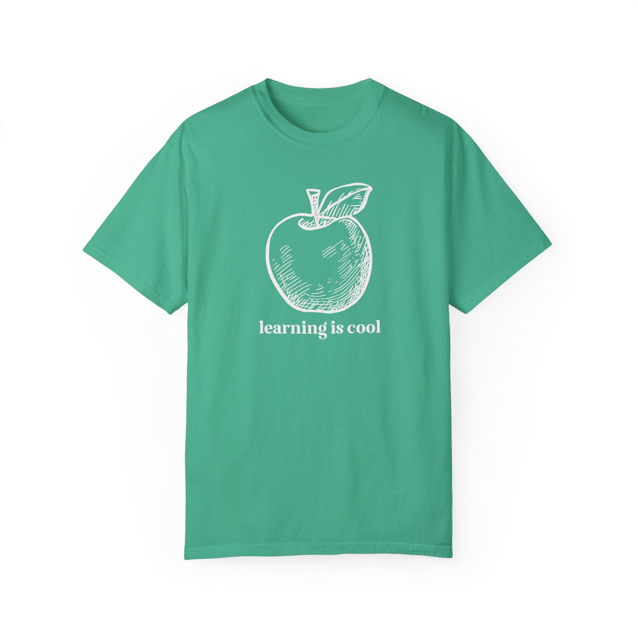 Teacher Appreciation Tee Shirt: Learning is Cool, Funny Saying T-Shirt with Cute Apple, Kindergarten or High School Teacher, Education Major - Opal and June
