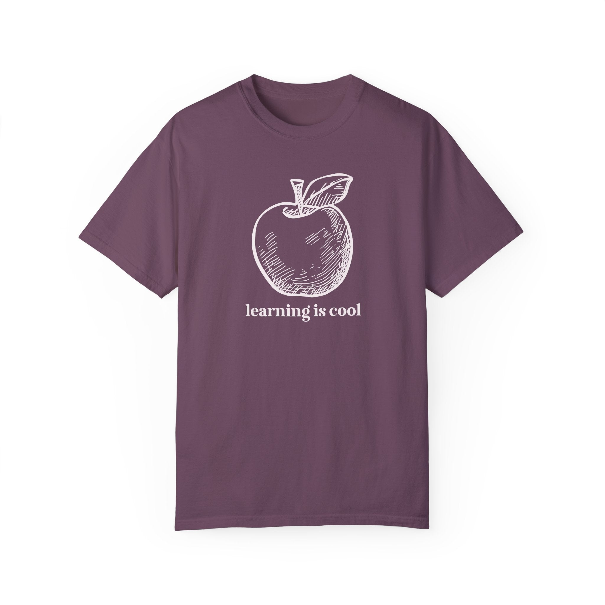 Teacher Appreciation Tee Shirt: Learning is Cool, Funny Saying T-Shirt with Cute Apple, Kindergarten or High School Teacher, Education Major - Opal and June