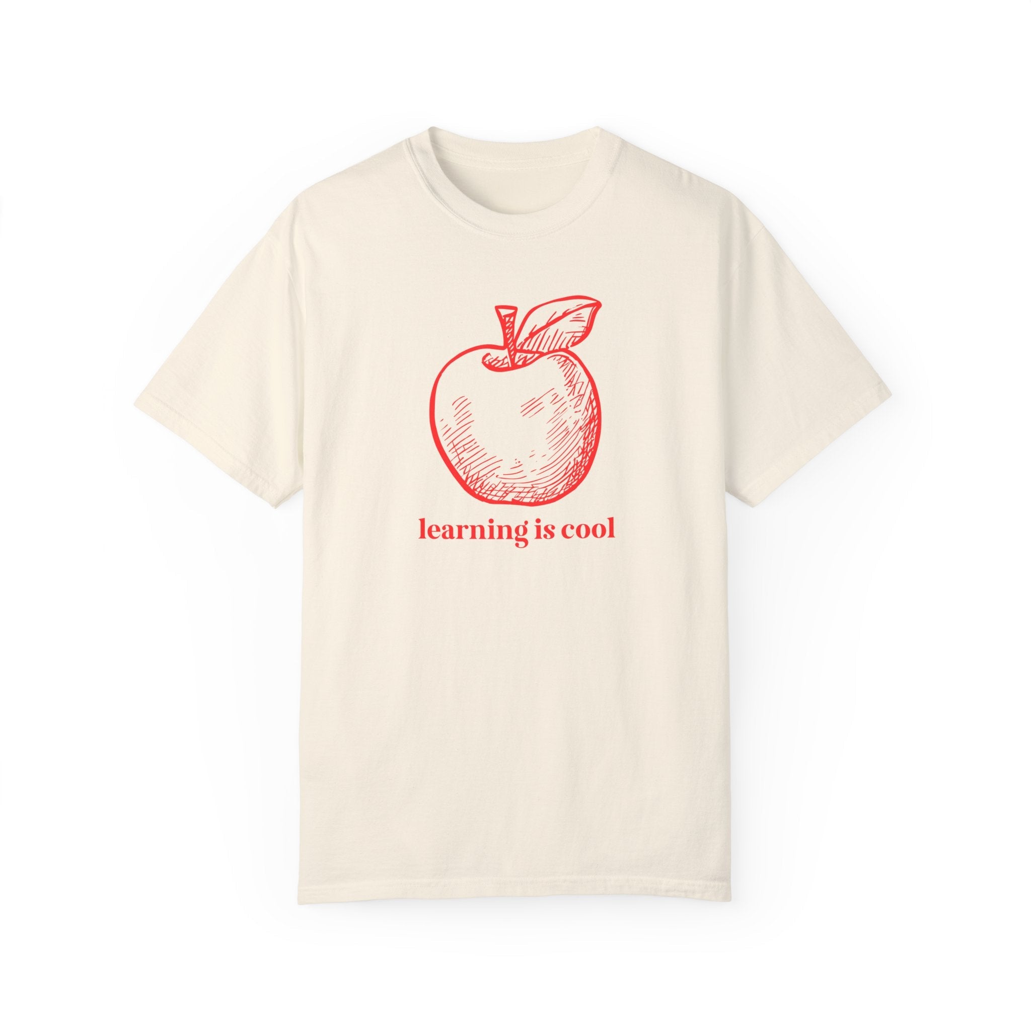 Teacher Appreciation Tee Shirt: Learning is Cool, Funny Saying T-Shirt with Cute Apple, Kindergarten or High School Teacher, Education Major - Opal and June