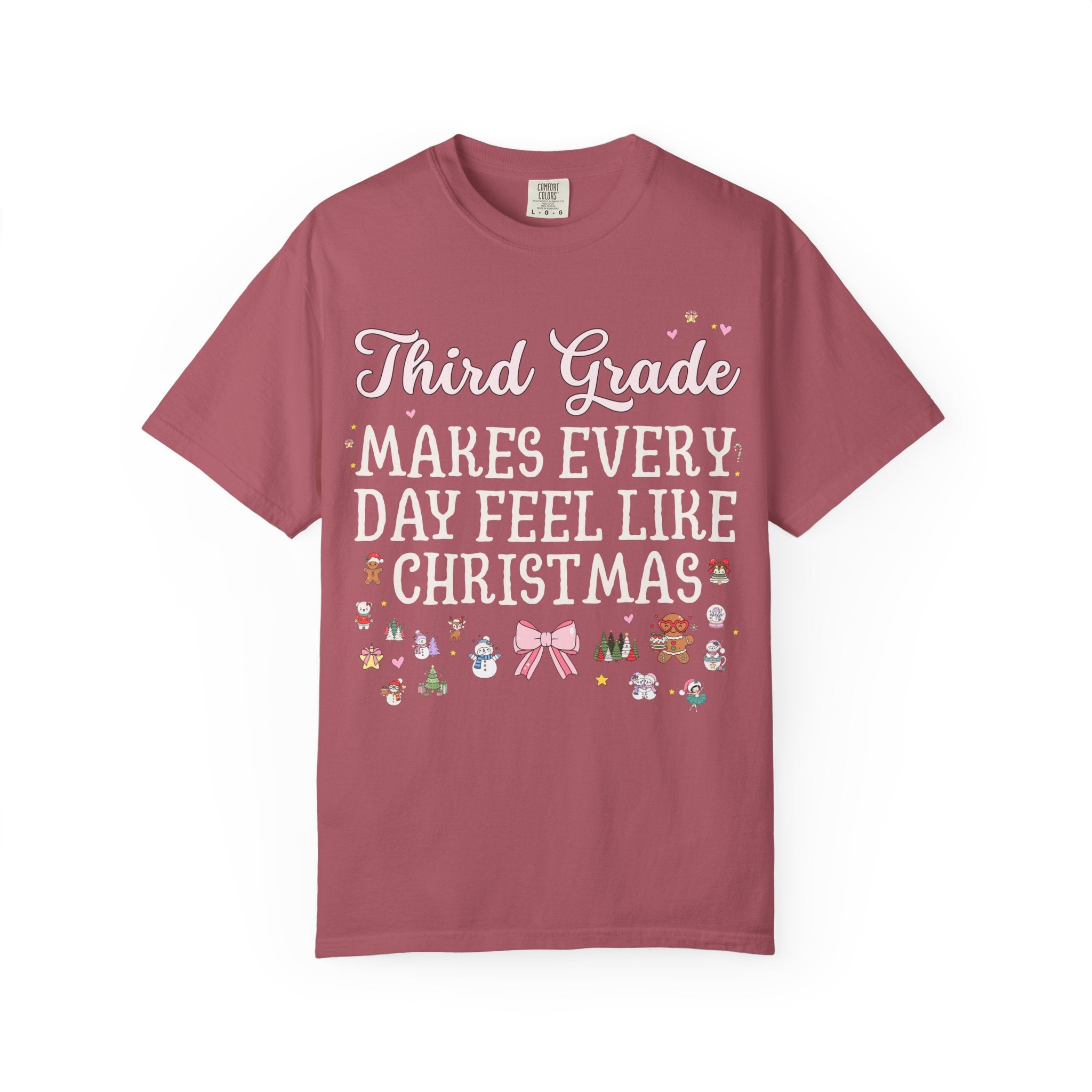 Teacher Christmas Tee Shirt: First Grade Squad or Kindergarten Team Shirt for Holidays, Cute Bookish Tee for School Librarian, Art Teacher - Opal and June