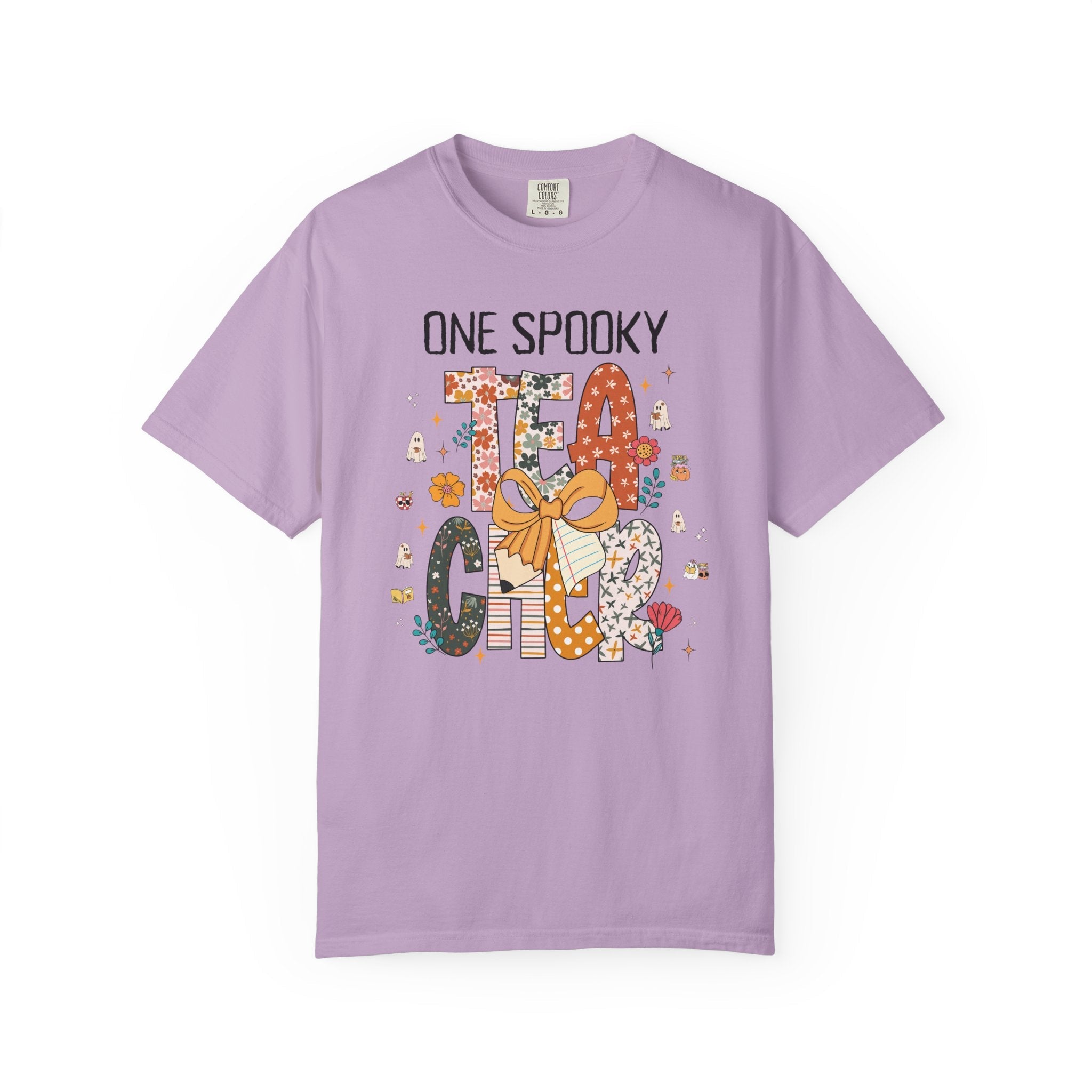 Teacher Halloween Tee Shirt for First Grade Teacher, Cute Kindergarten Crew T-Shirt for Spooky Season, One Spooky Teacher Tee with Ghosts - Opal and June