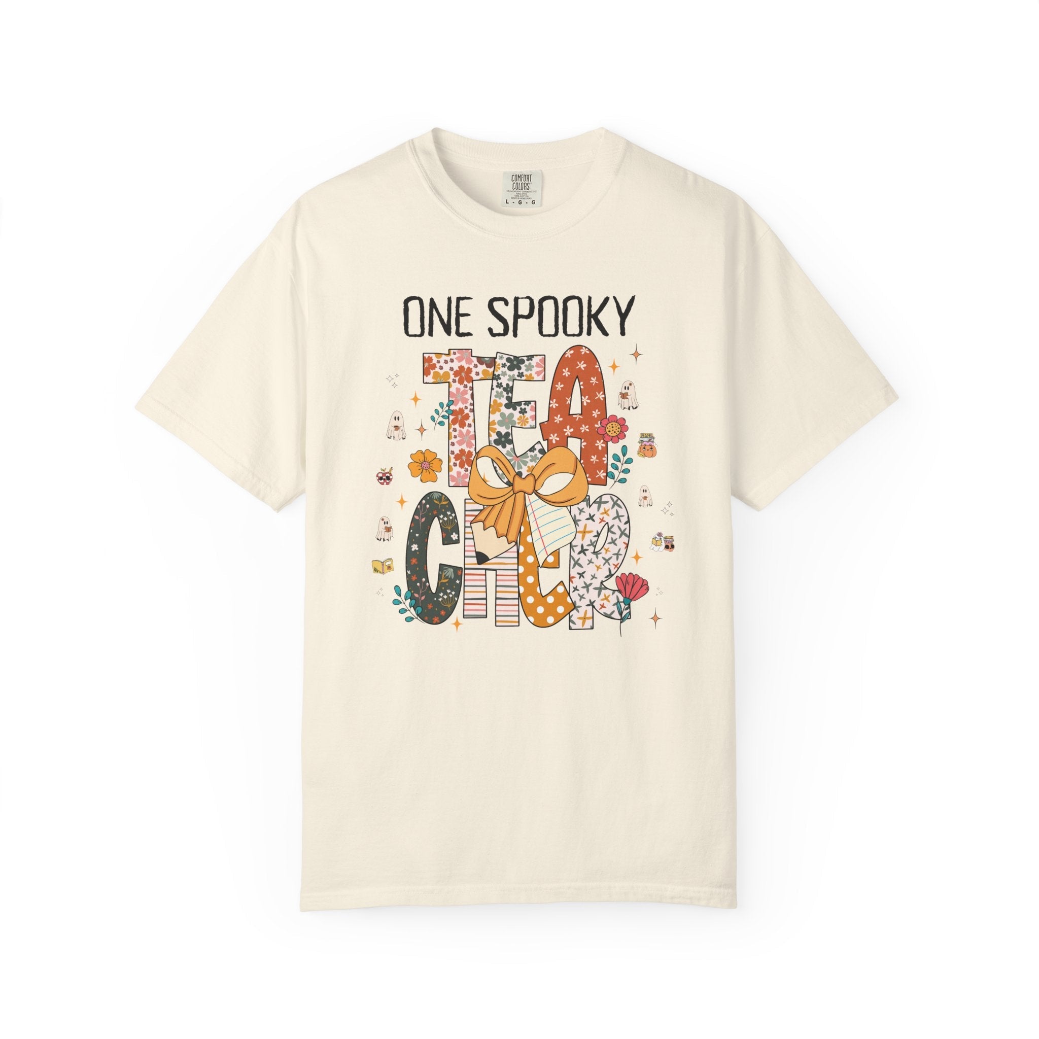 Teacher Halloween Tee Shirt for First Grade Teacher, Cute Kindergarten Crew T-Shirt for Spooky Season, One Spooky Teacher Tee with Ghosts - Opal and June