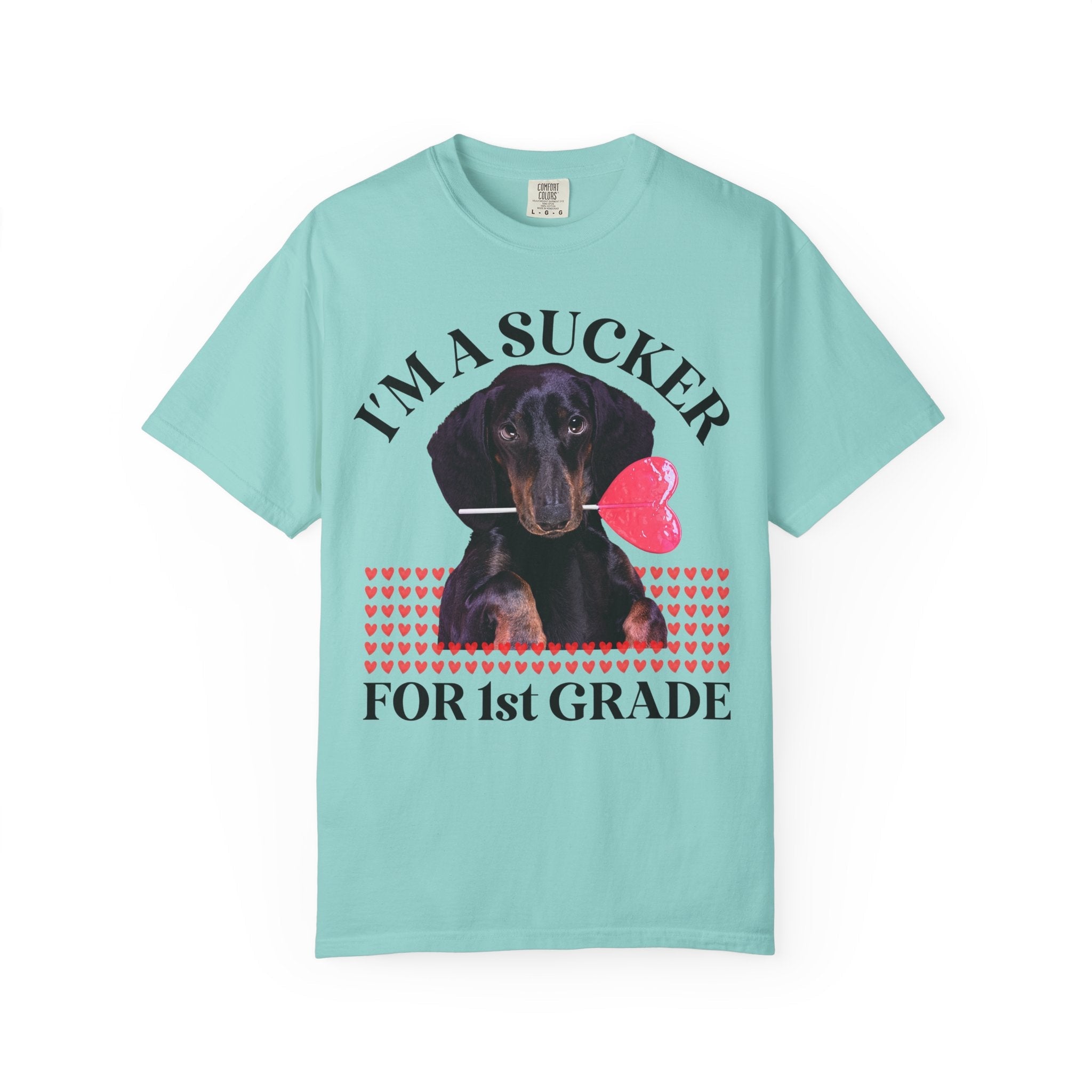 Teacher Valentine's Tee Shirt with Puppy Holding a Sucker, Silly Weirdcore Matching History Teacher T, Kindergarten Crew, Science Department - Opal and June