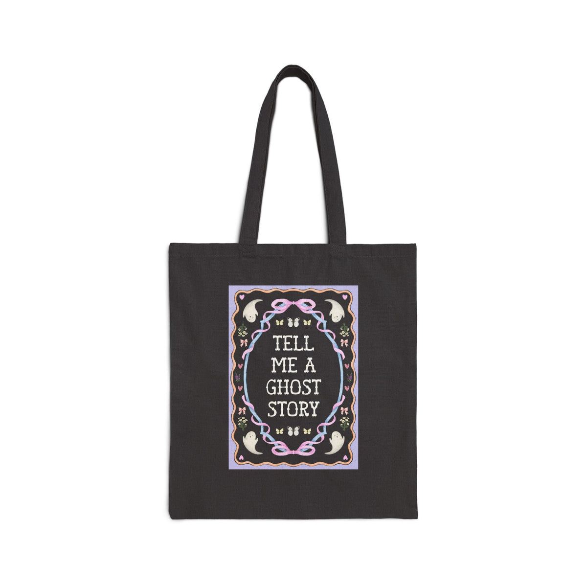 Tell Me a Ghost Story Cutecore Whimsy Halloween Tote Bag for Friend Who Loves Ghost Stories, Spooky History Buff Tote with Ghosts - Opal and June