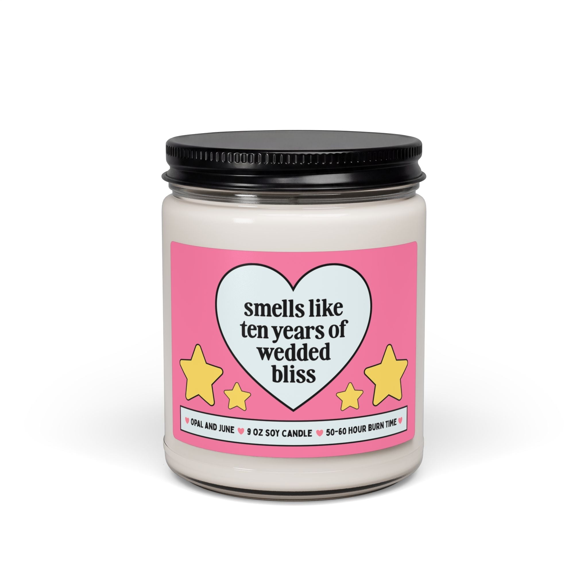 Tenth Anniversary Gift for Husband or Wife: Smells Like Ten Years of Wedded Bliss, Funny and Cute 10 Year Anniversary Gift from Spouse - Opal and June