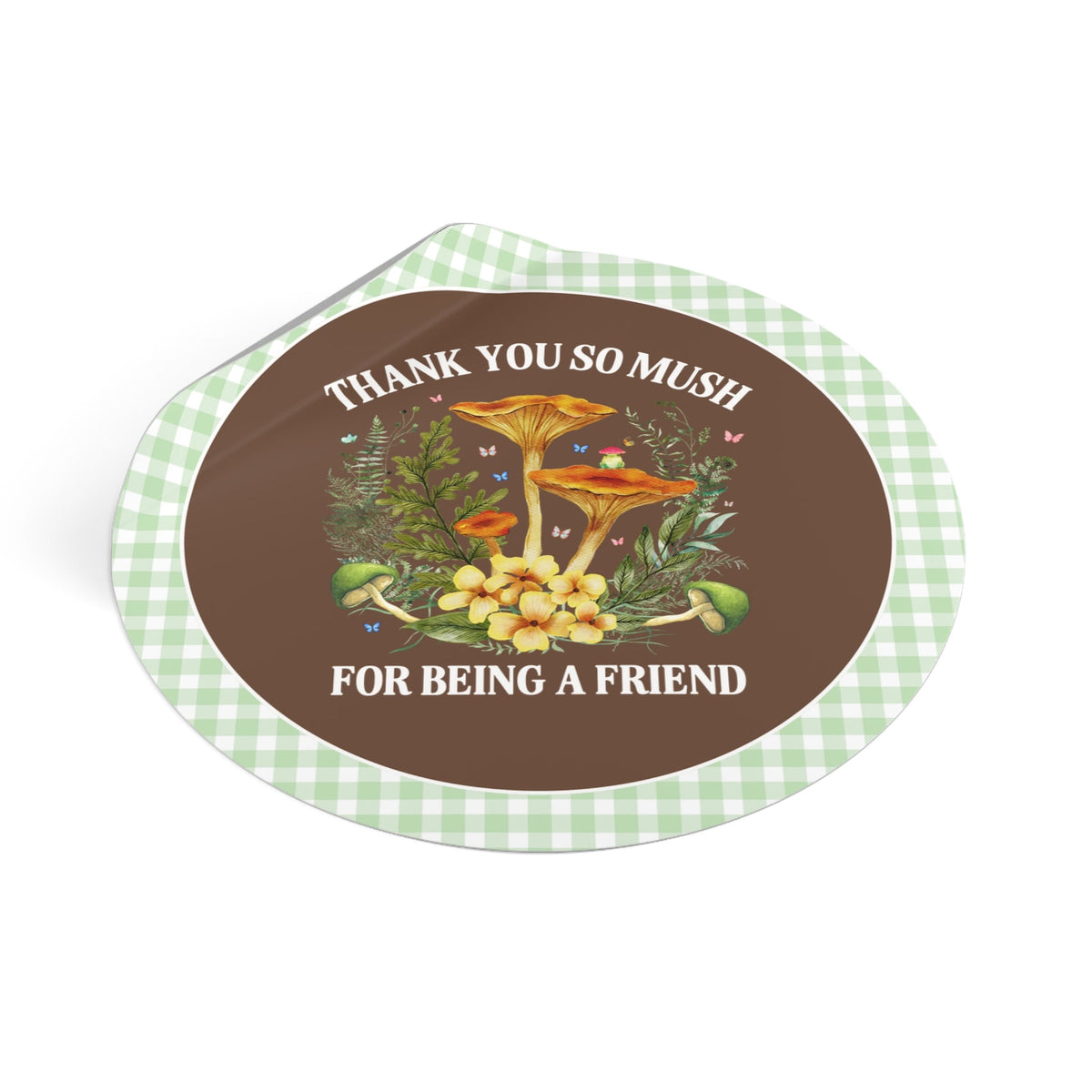 Thank You So Much Frog Lover Sticker, Cute Mushroom Lover Mycologist Goblincore Collage Sticker for Friend Who Loves Nature - Opal and June